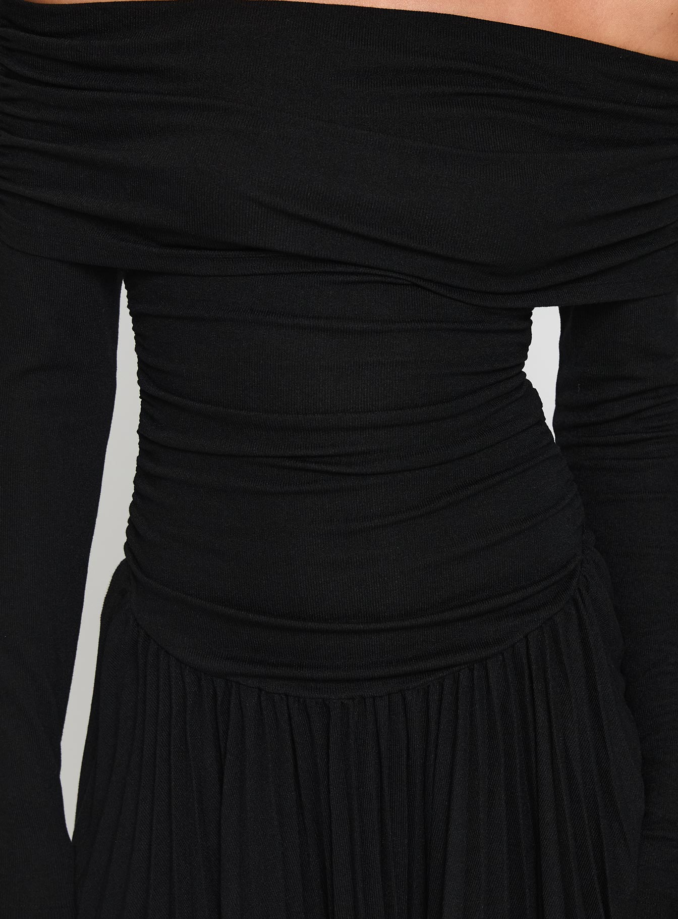 Field Of Dreams Long Sleeve Mini Dress Onyx、mySite、solidvoid