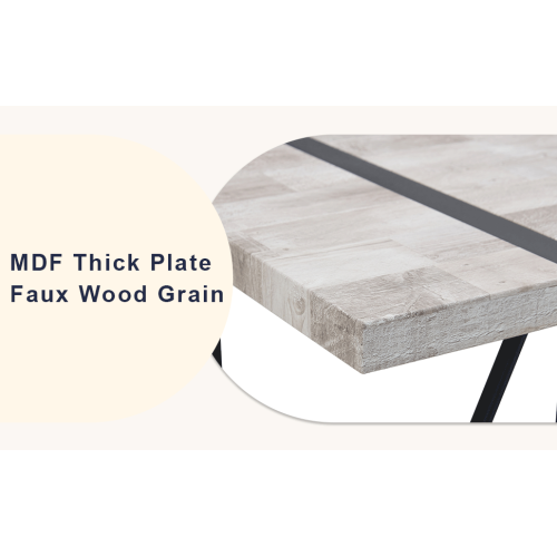 Rustic Industrial Rectangular Wood Dining Table For 4-6 Person, With 1.5" Thick Engineered Wood color Tabletop and Black Metal Legs,Desk For Kitchen Dining Living Room, 55.1" x 31.4"x 29.9"1529W115172、、casual