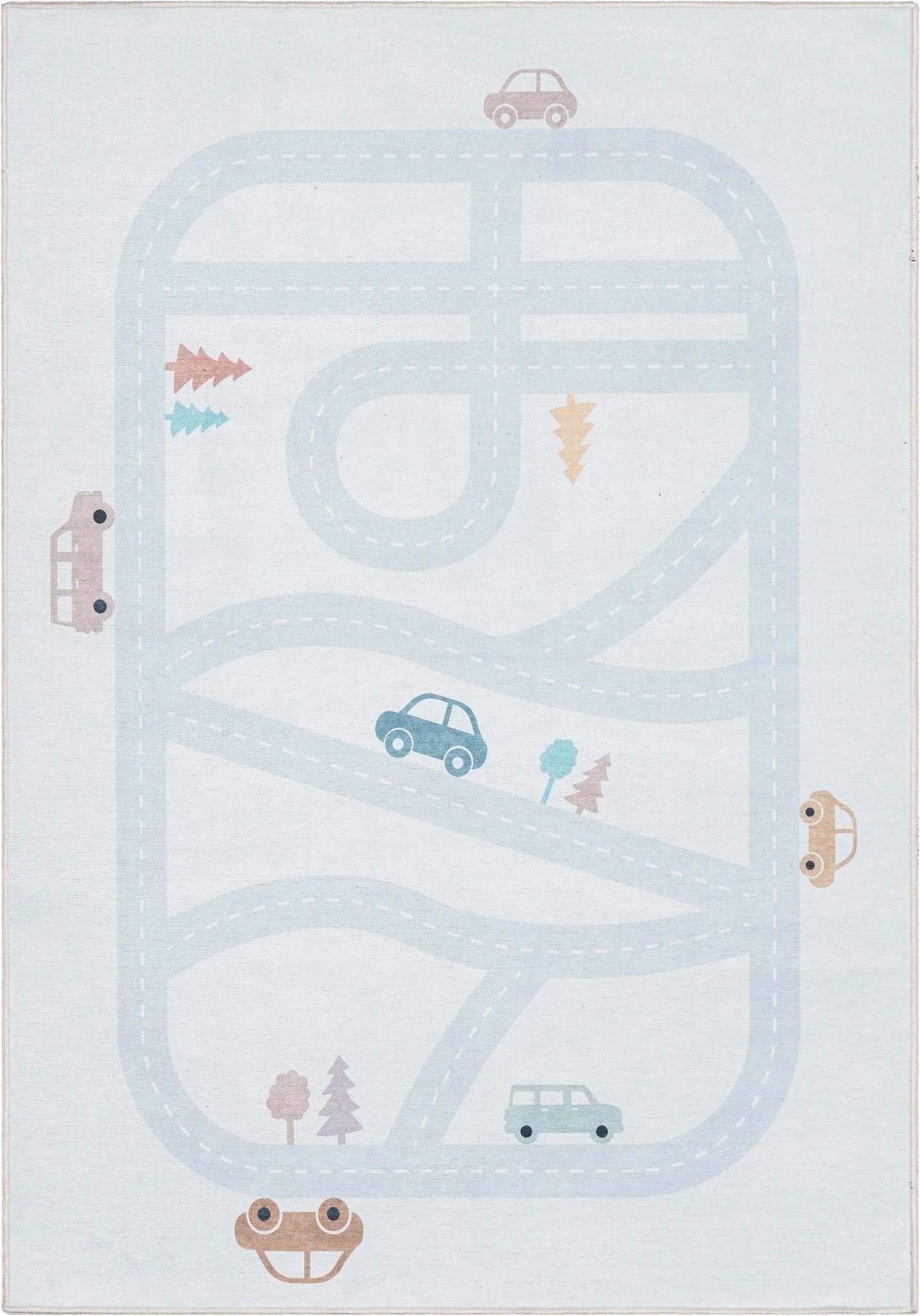 Playful Roads Modern Light Grey Area Flat-Weave Rug、mySite、gigharbornorthrealestate
