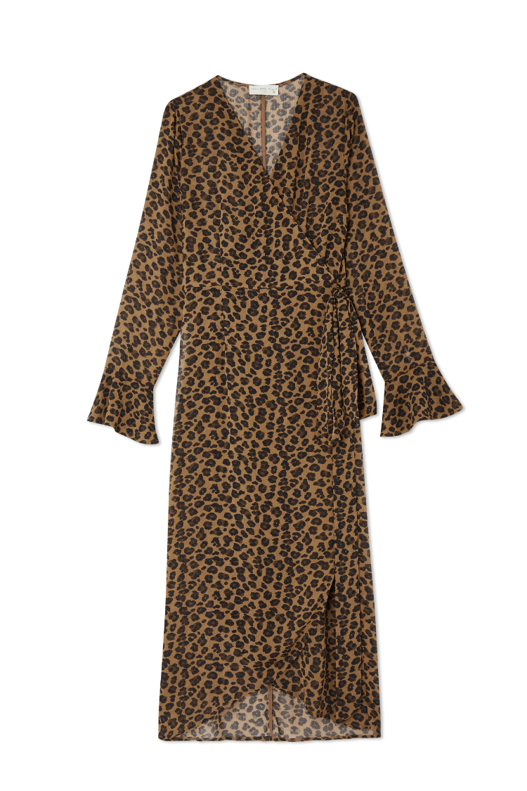 Leopard Lucia Sheer Wrap Dress、mySite、solidvoid