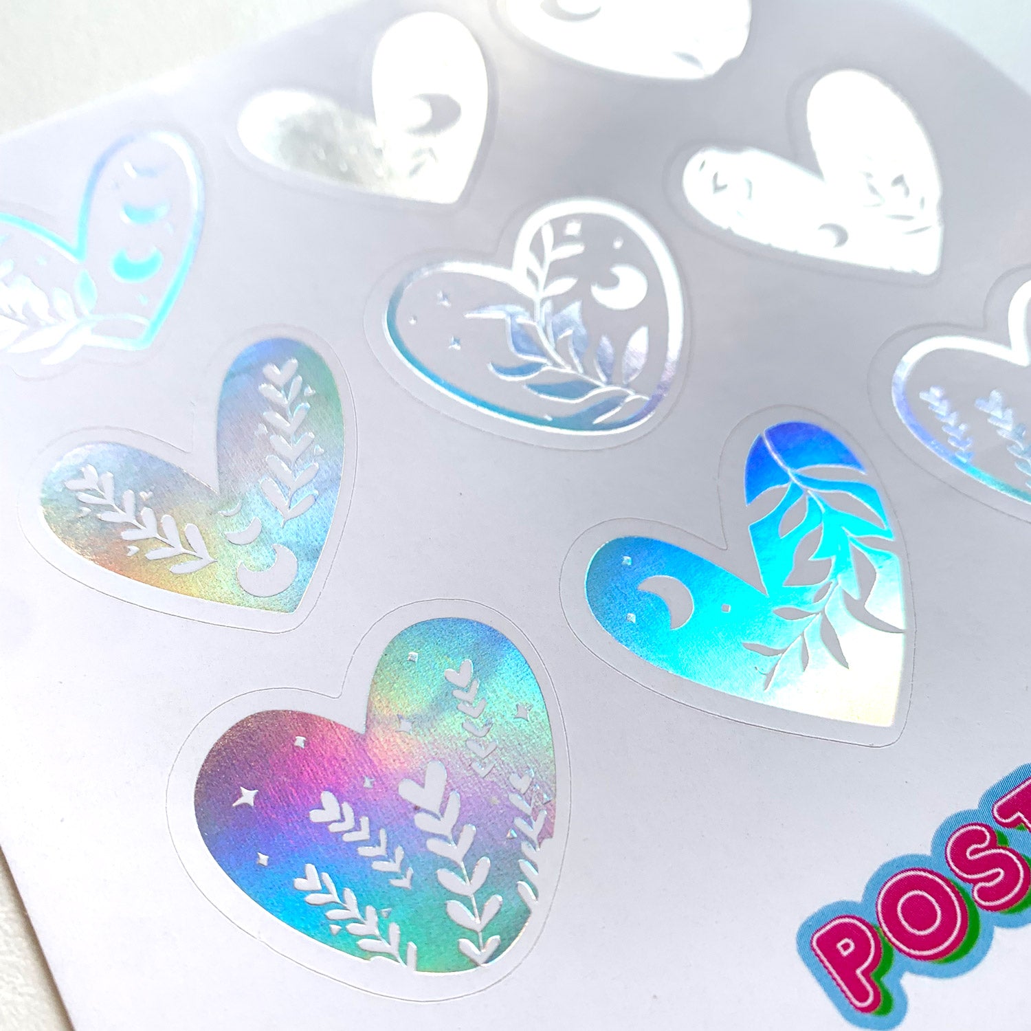  Life Hearts Square Hologram Sticker Sheet、mySite、ghnorth