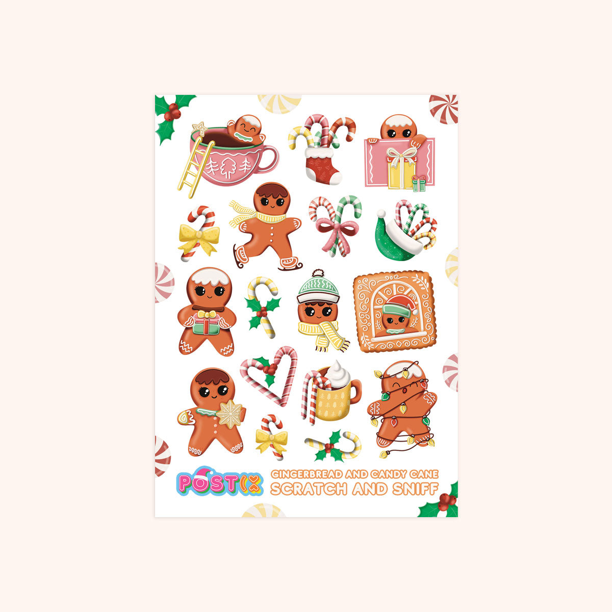  Festive Sugar 'N' Spice A6 Scratch and Sniff Sticker Sheet、mySite、ghnorth