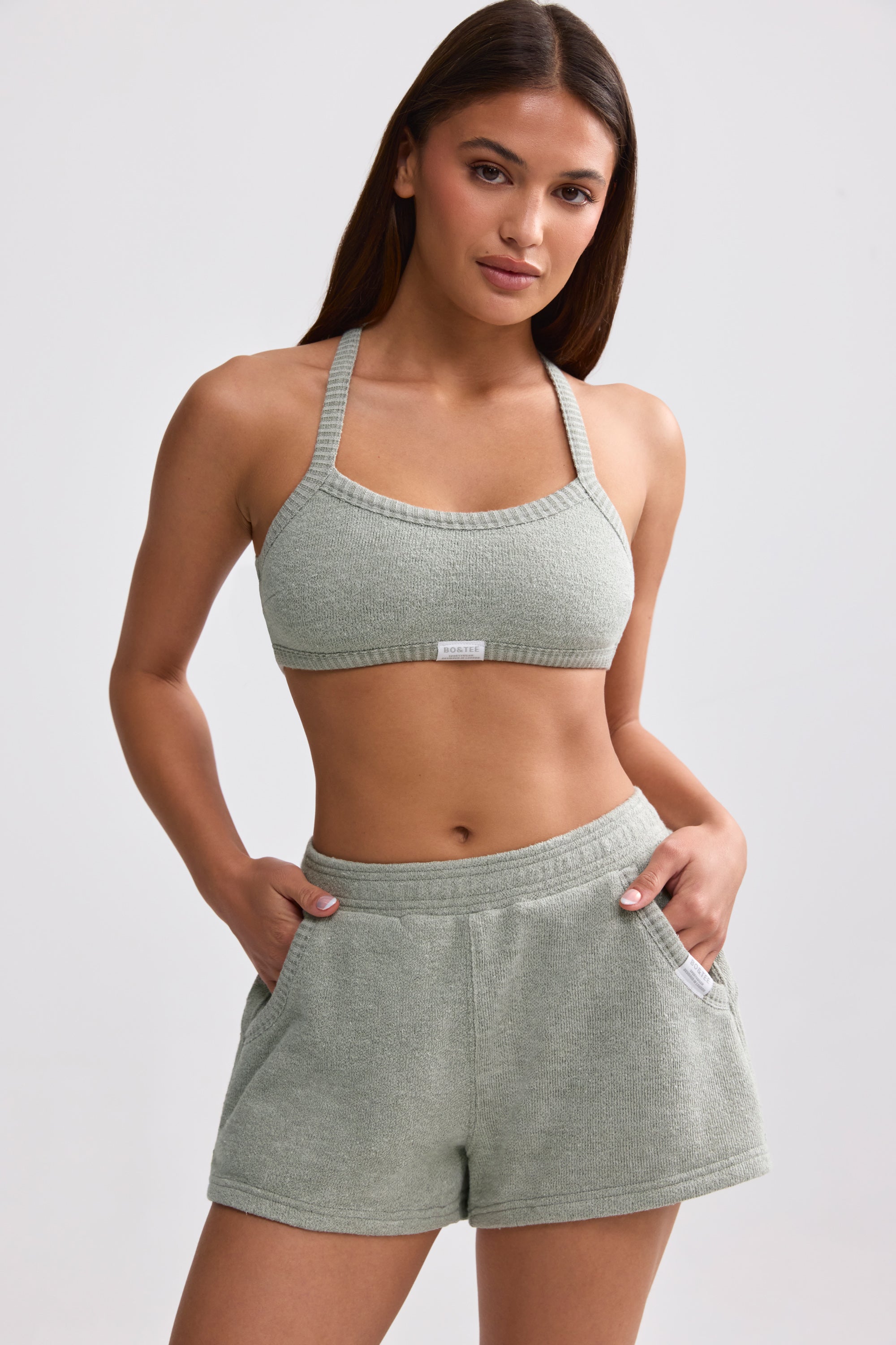 Terry Towelling Shorts in Sage Grey、mySite、solidvoid