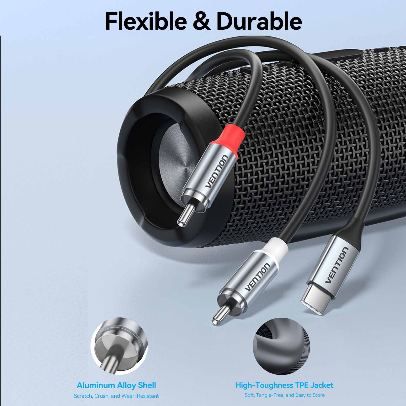 Vention USB-C Male to 2RCA Male Audio Cable、mySite、fannypackpong