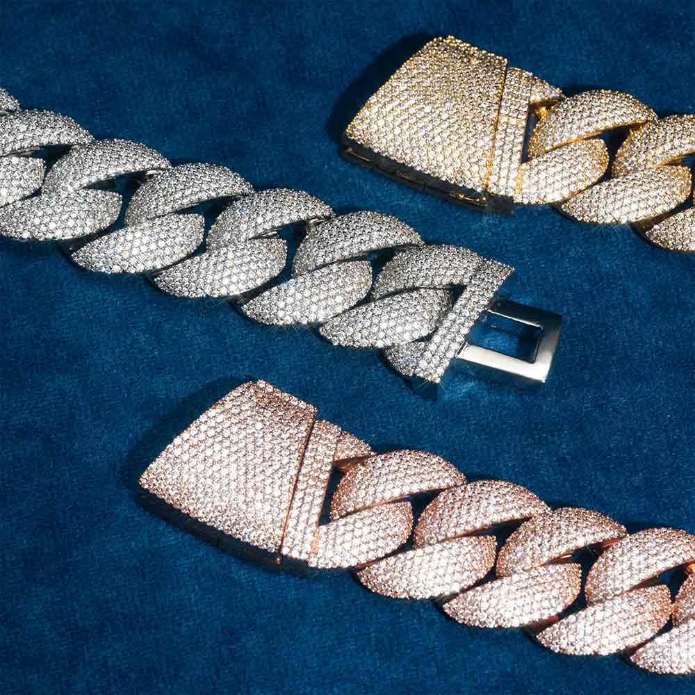 22MM Moissanite 6-Row Miami Cuban Link Chain 14K Gold、mySite、hinf8tx79