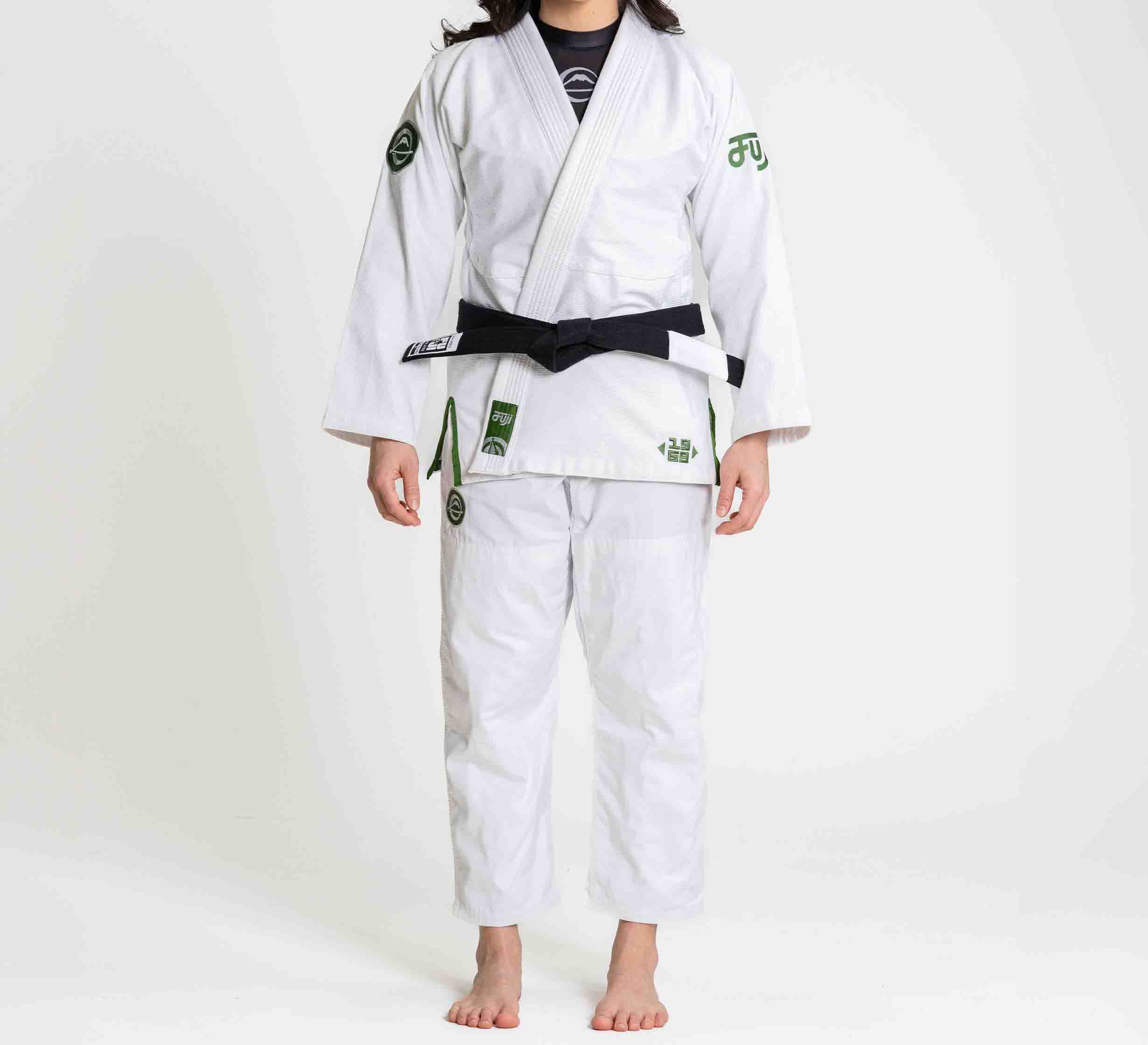 Womens Flow-Tech BJJ Gi White/Green、mySite、gigharbornorthrealestate