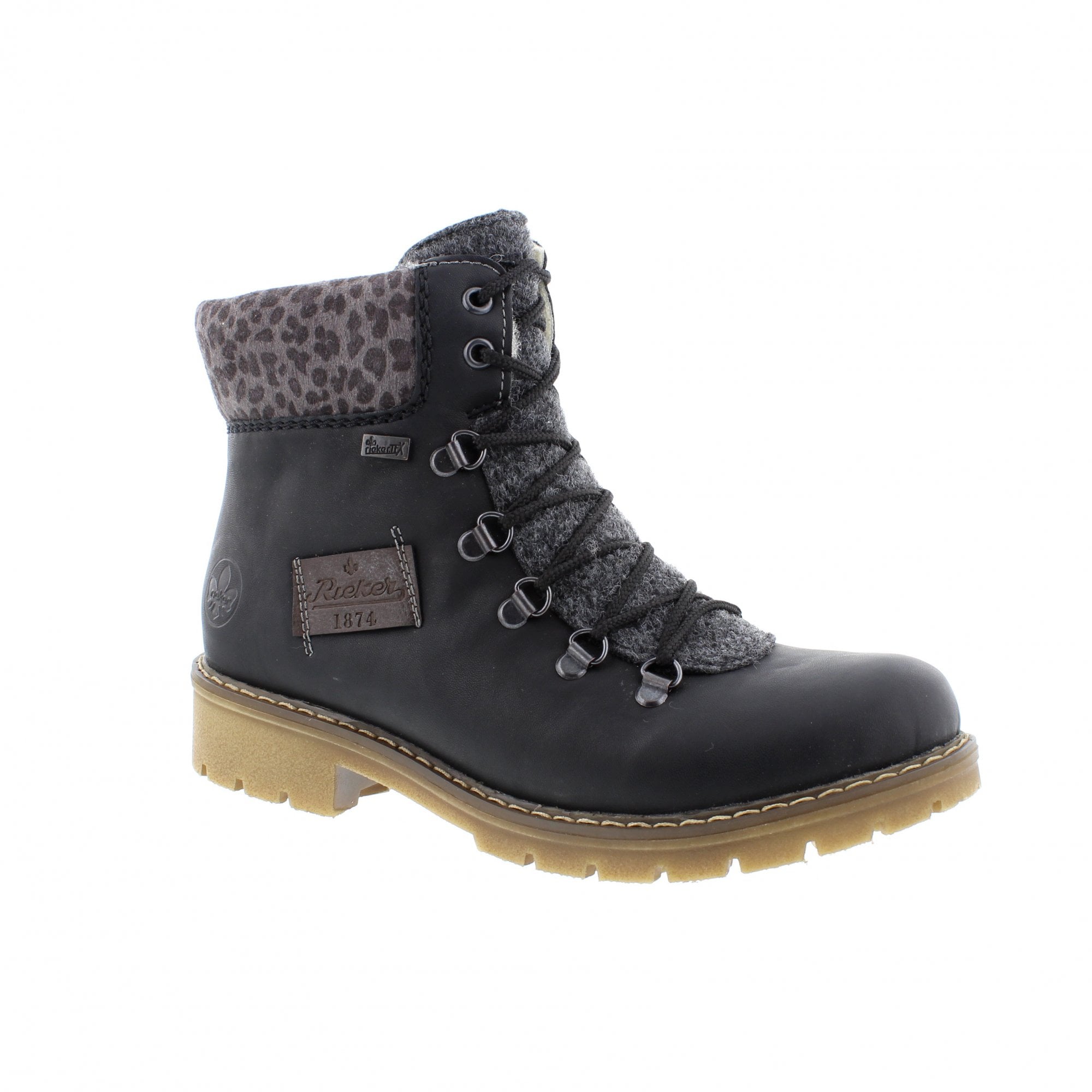  Rieker Women's Sabrina 36 Fur Lined Ankle Boot - Schwarz/Anthrazit/Basalt/Leo、mySite、preschool7hills