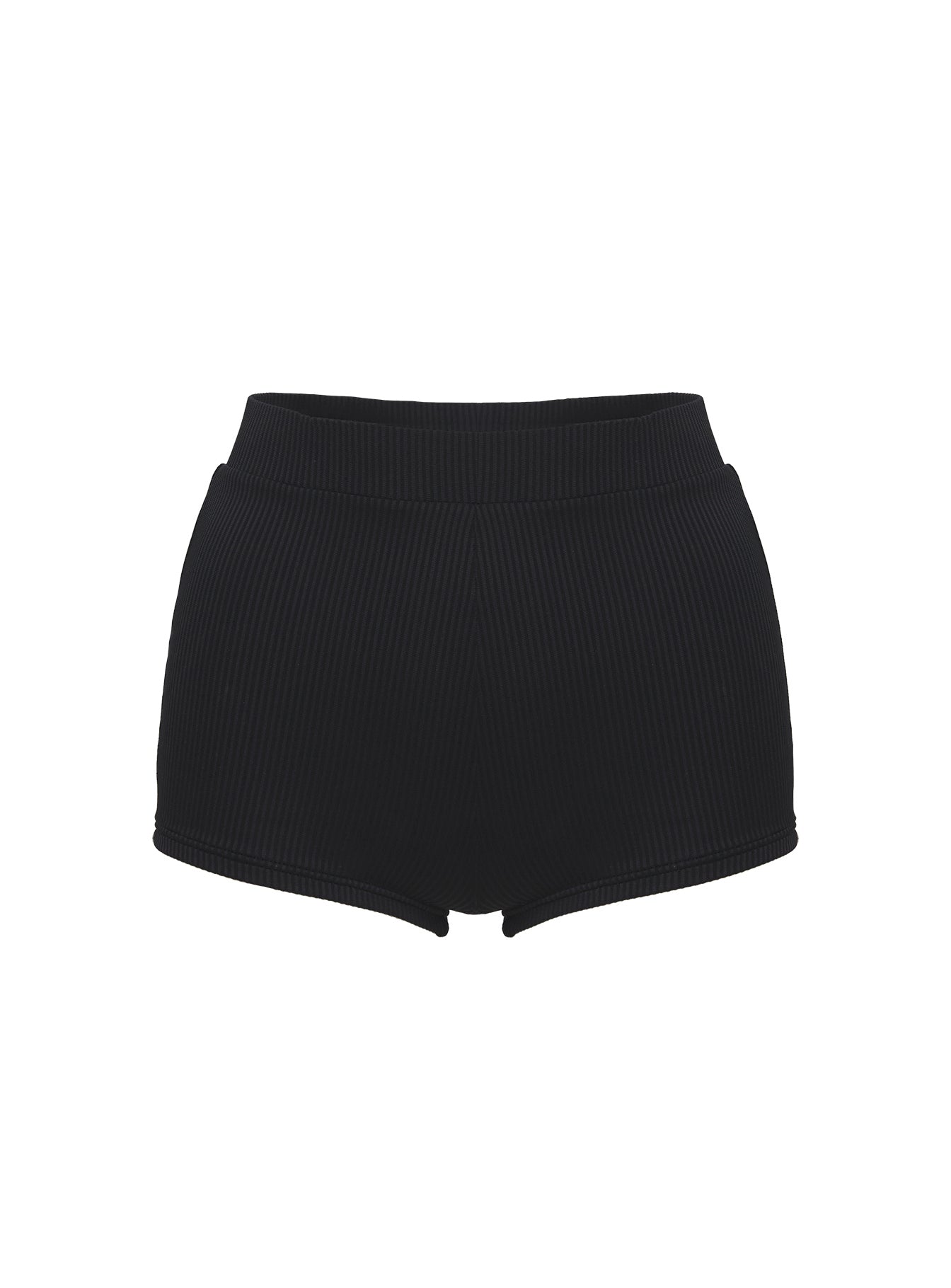 Ezrah Ribbed Shorts Black、mySite、solidvoid