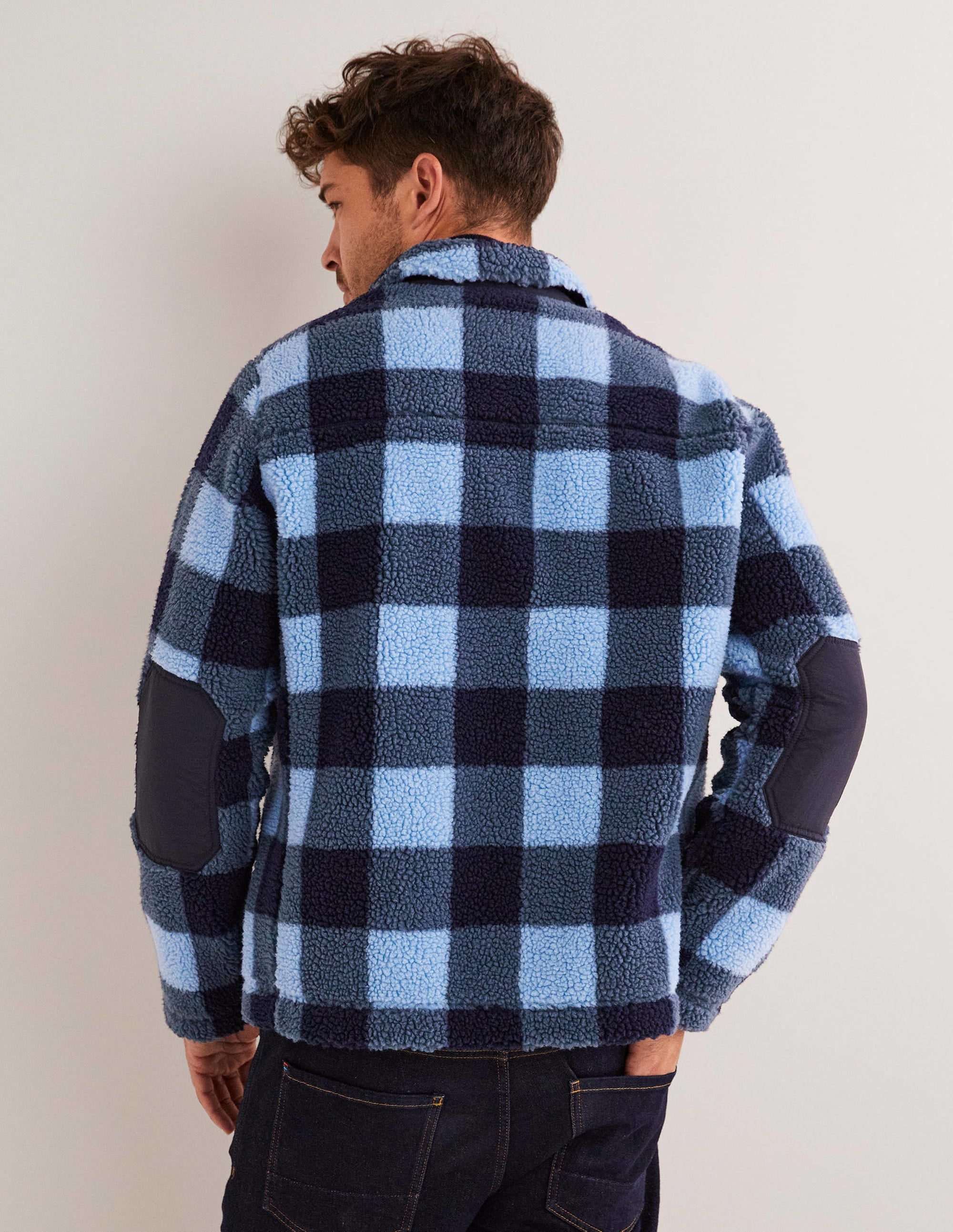  Sherpa Button up Shacket-Blue Check、mySite、ashleygrahame