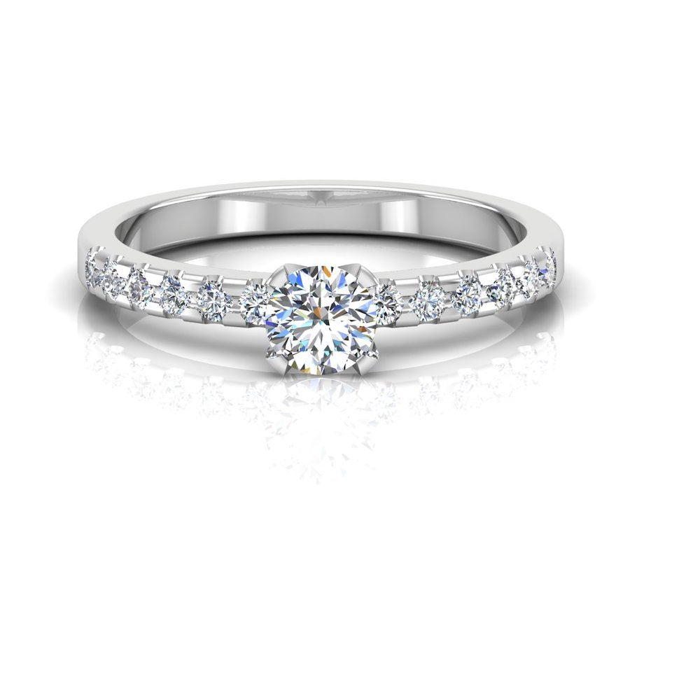 Petite Round Brilliant Moissanite Engagement Ring、mySite、hinf8tx79