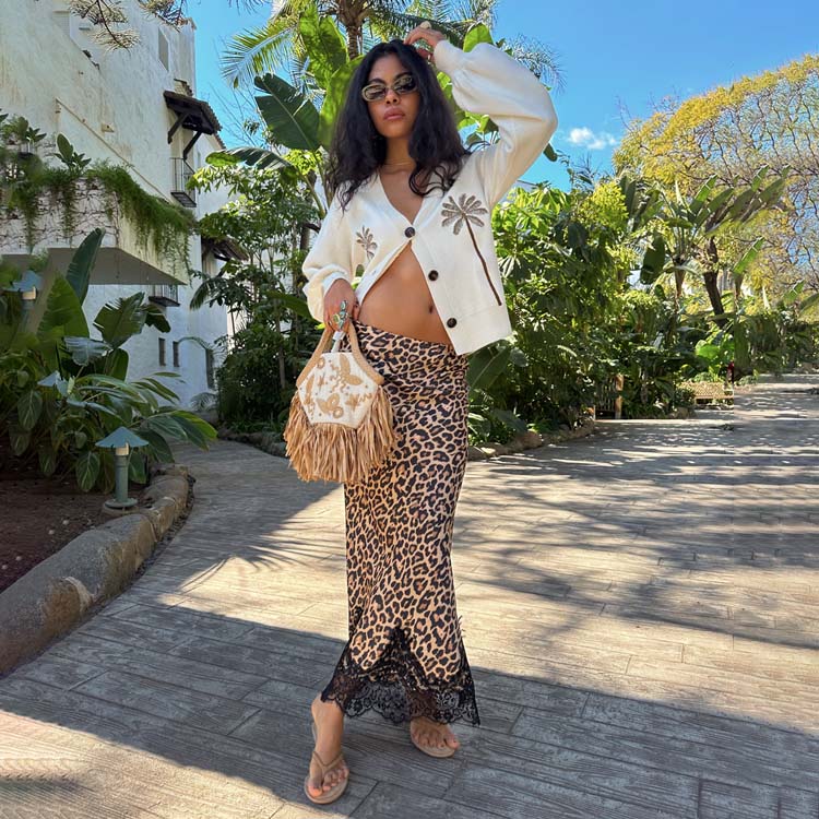 Leopard Lace Maeva Midi Skirt、mySite、solidvoid