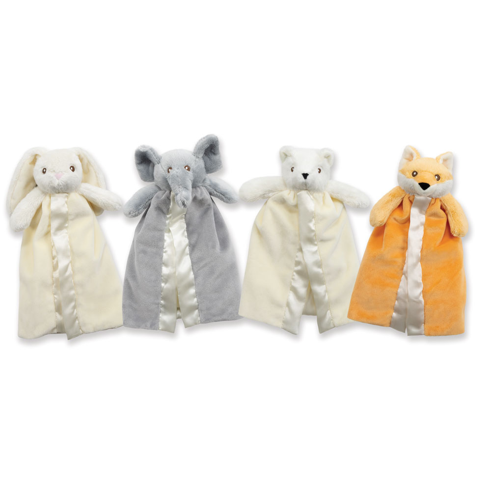 Baby Lovey Security Blanket, Set of 4, Bear, Bunny, Fox & Elephant、mySite、g9winljtr