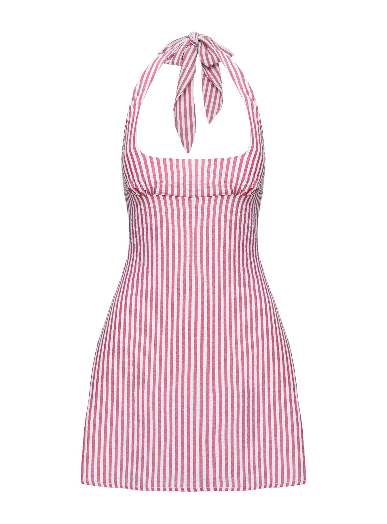 Kalico Halter Mini Dress Red / White Stripe、mySite、solidvoid