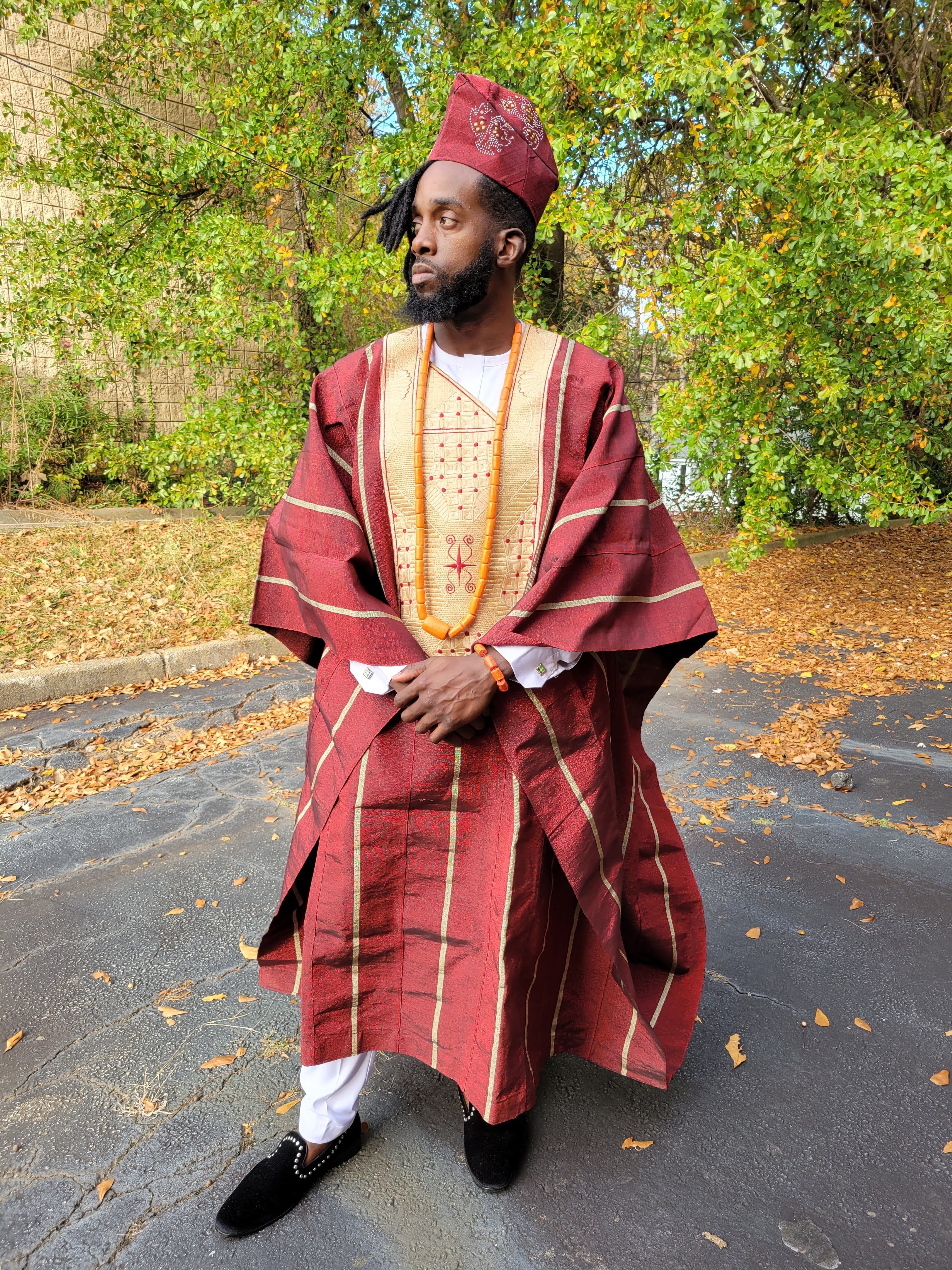 Ogunbanwo African Aso Oke Agbada Grand boubou Robe - DPARGG45、mySite、solidvoid