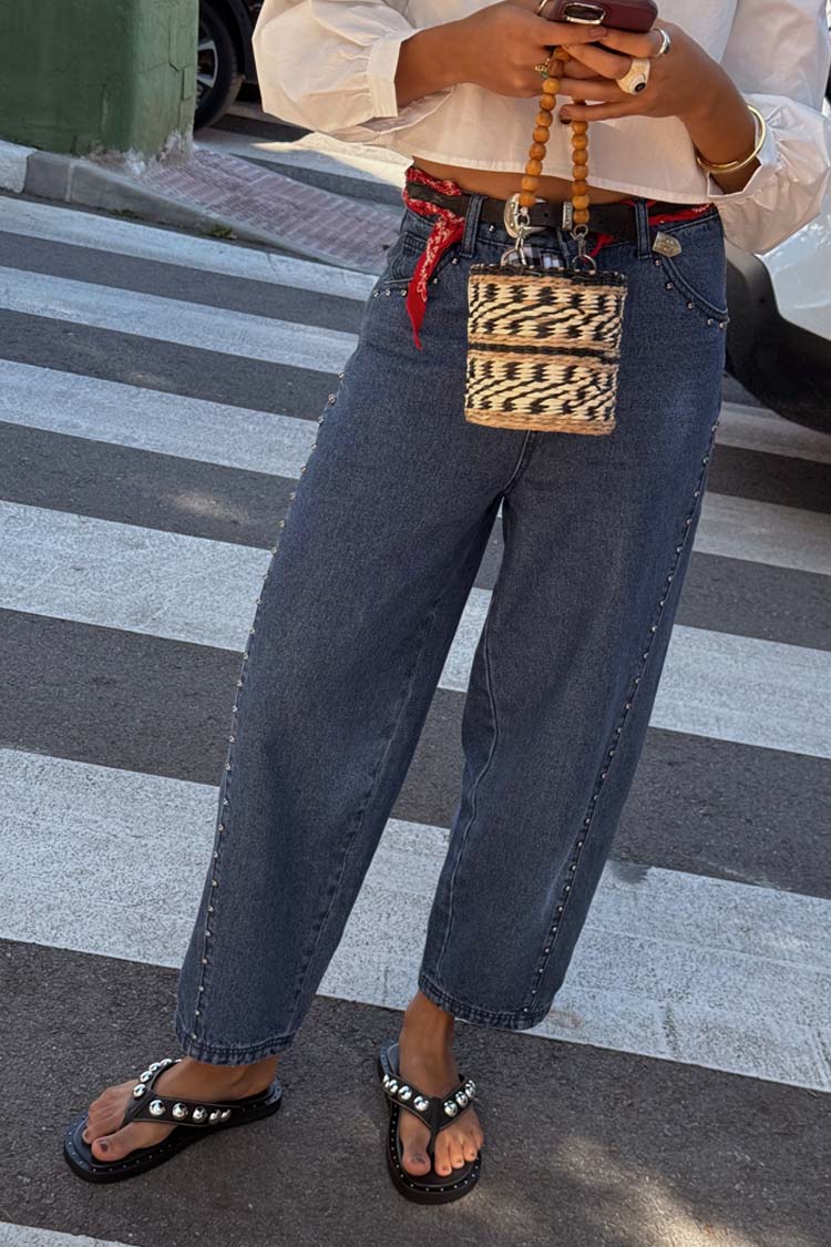 Blue Studded Barrel Jeans、mySite、solidvoid