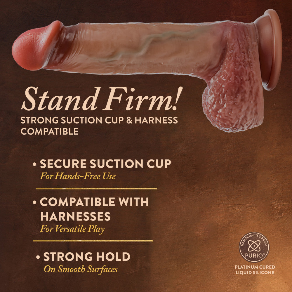 Renaissance By Blush® | Raphael 9.5 Inch Realistic Dildo With Sliding Foreskin & Squeezable Balls - Dual Density - Liquid Silicone - Tan、mySite、bottomscart