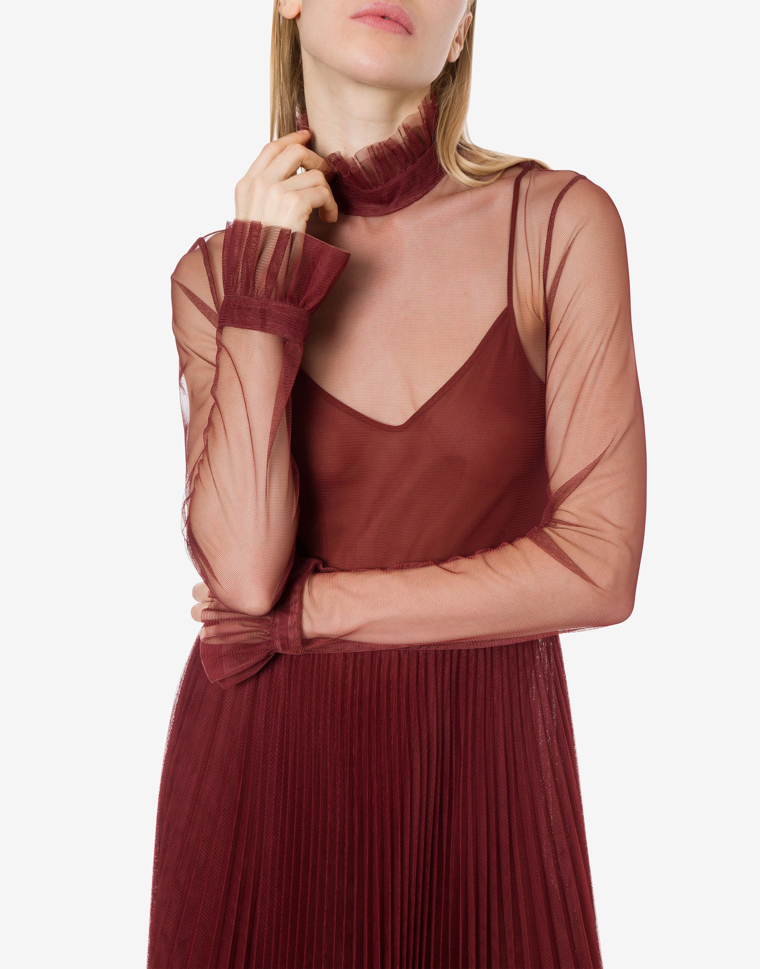 Abito lungo in tulle con plissé、mySite、aoinhome