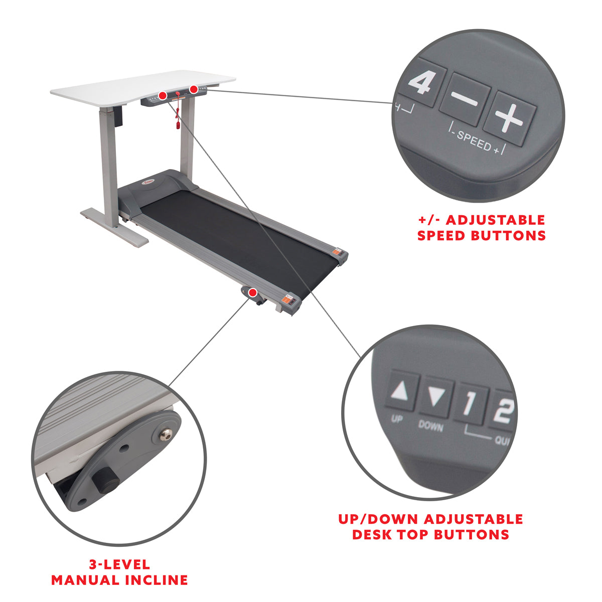  Treadmill with Detachable Automated Desk、mySite、ghnorth