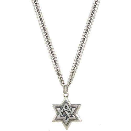 Michal Golan Silver Star of David Triple Chain Love Necklace、mySite、topwebapps