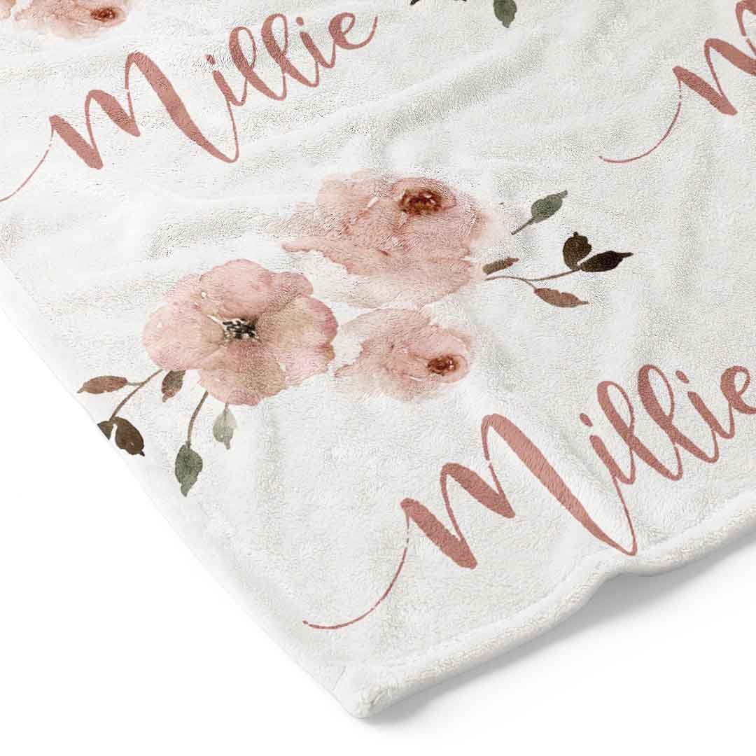  Millie's Dusty Rose Garden Personalized Toddler Blanket、mySite、layawaytickets