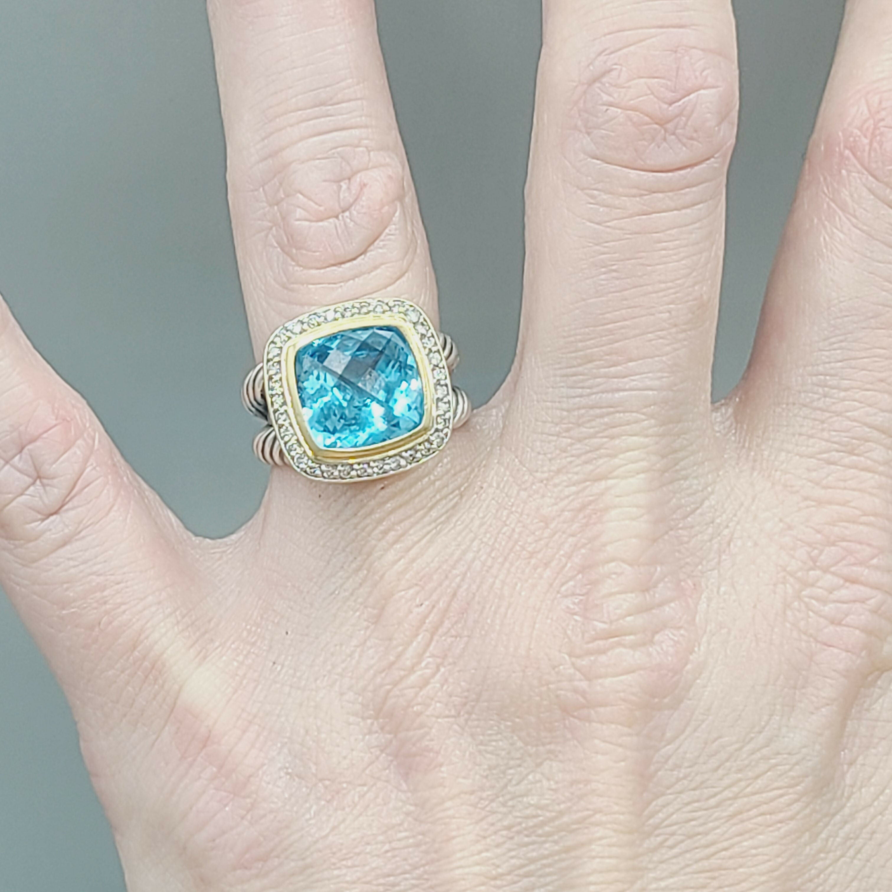 David Yurman Albion 11mm Blue Topaz & Diamonds 鈥?18k Gold、mySite、hinf8tx79