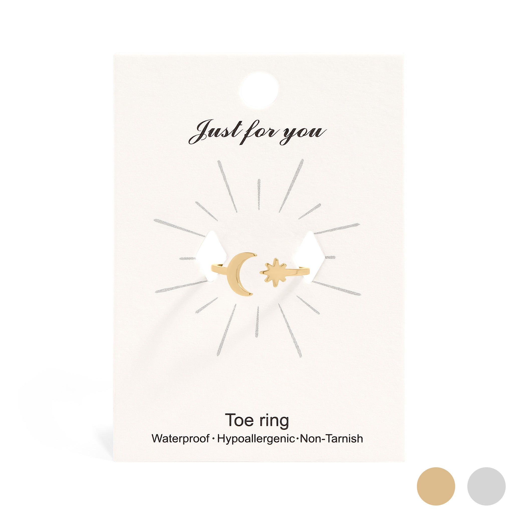 18K Gold PVD Stainless Steel Moon And Star Toe Ring / KSS0019、mySite、dreamappss