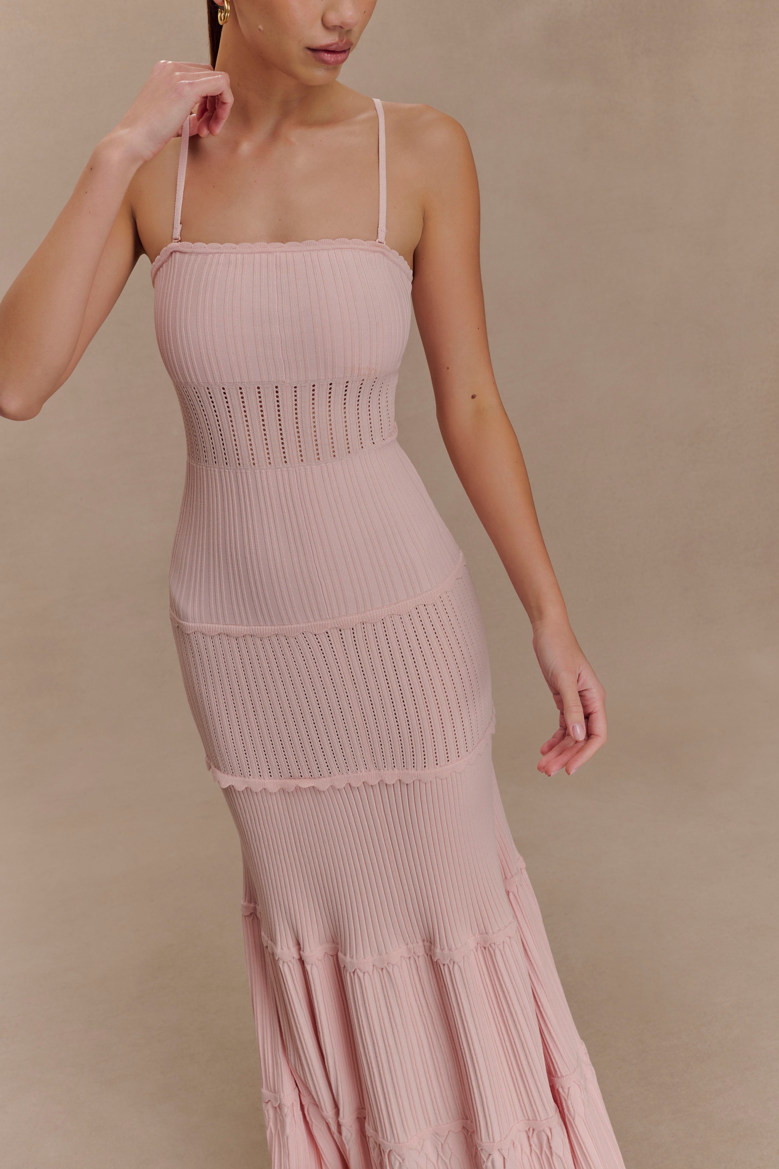 Finley Pointelle Knit Maxi Dress - Baby Pink、mySite、solidvoid