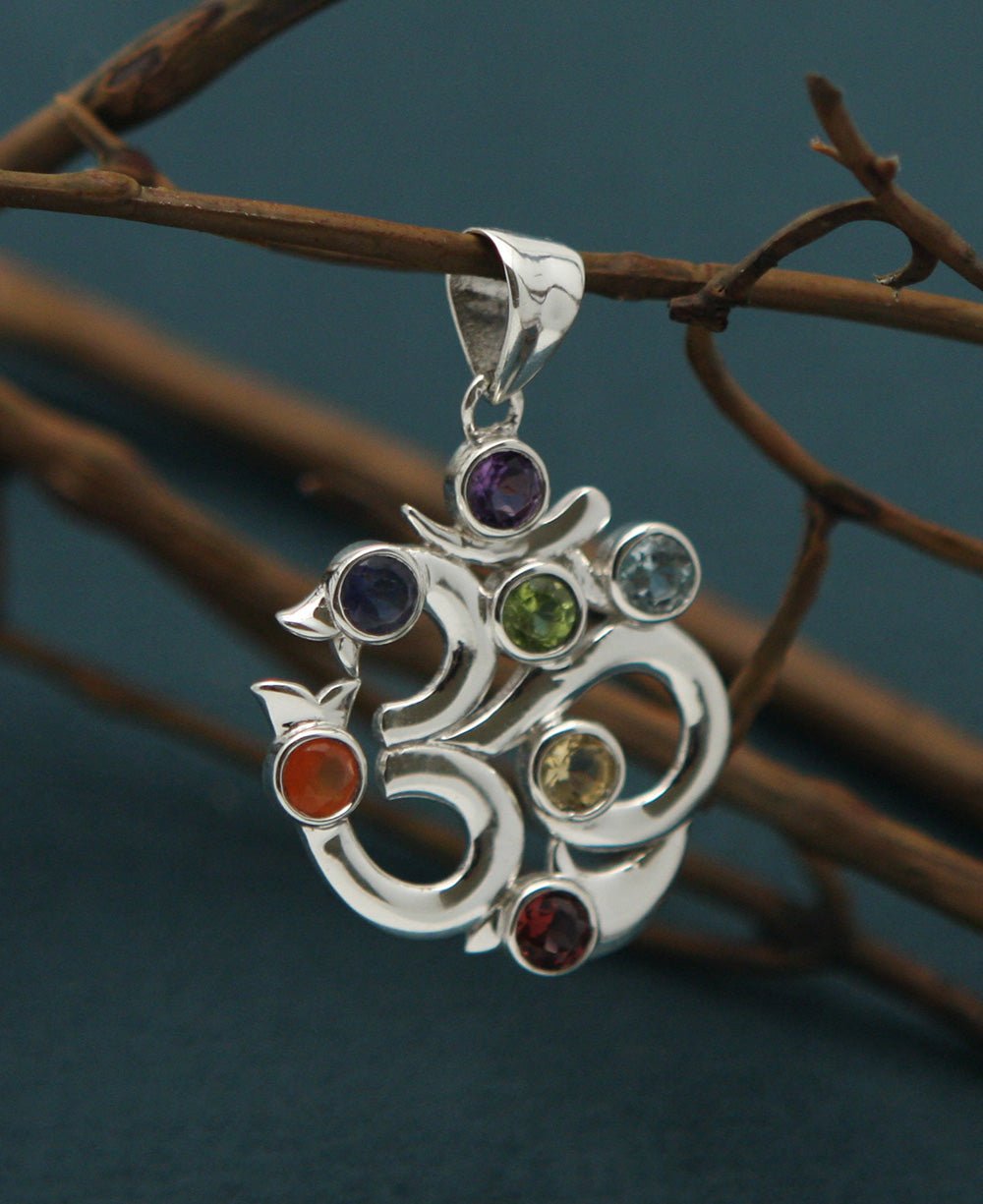 Sterling Silver Chakra Om Pendant by Buddha Groove、mySite、topwebapps