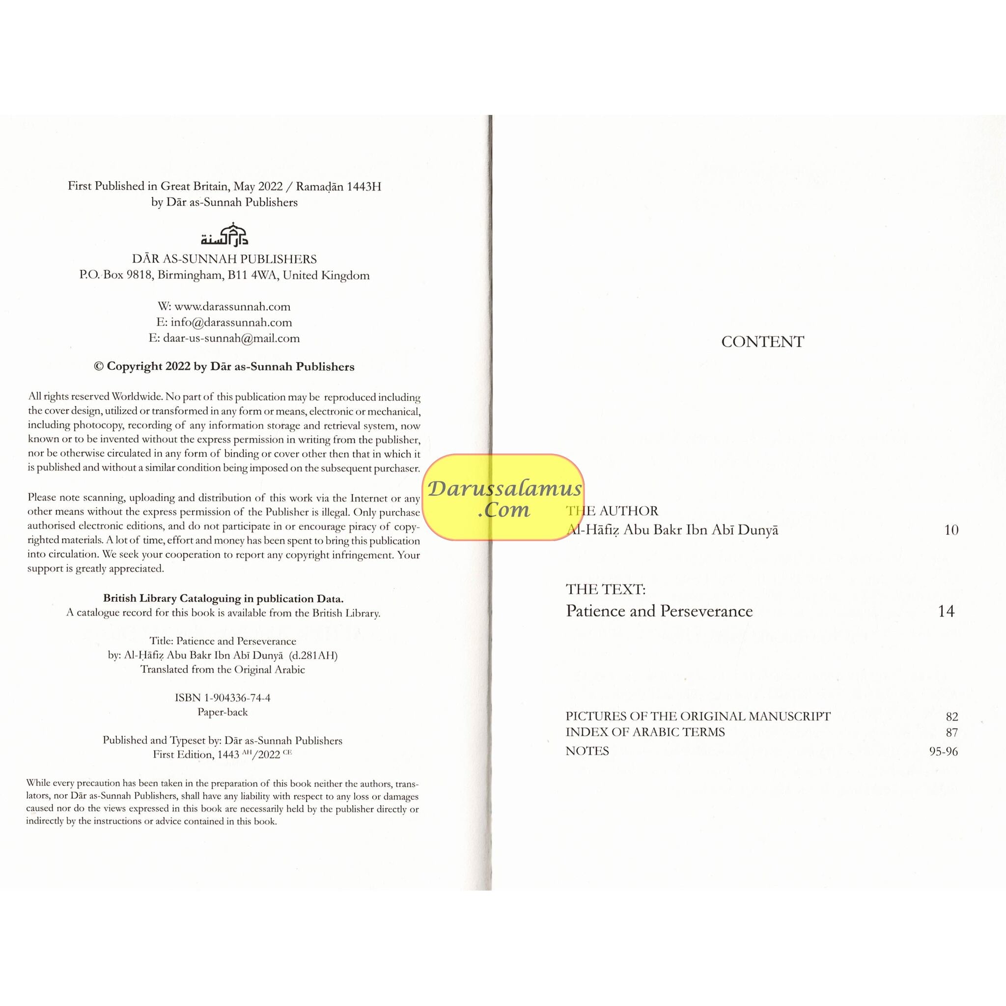 Patience and Perseverance by Ibn Abie ad-Dunyaa、mySite、topwebapps