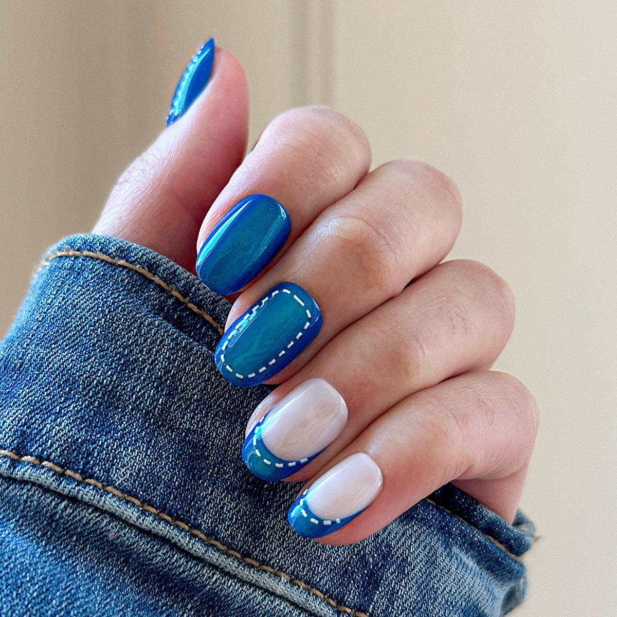 Denim Mixed Pack - Press-On | Short | Round、mySite、solidvoid