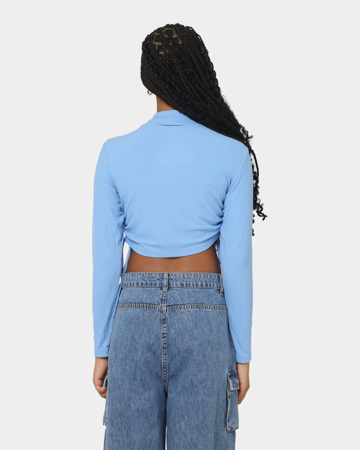 EN ES Women's Harper Cropped LS Top Bluebell、mySite、zt4zffjzw