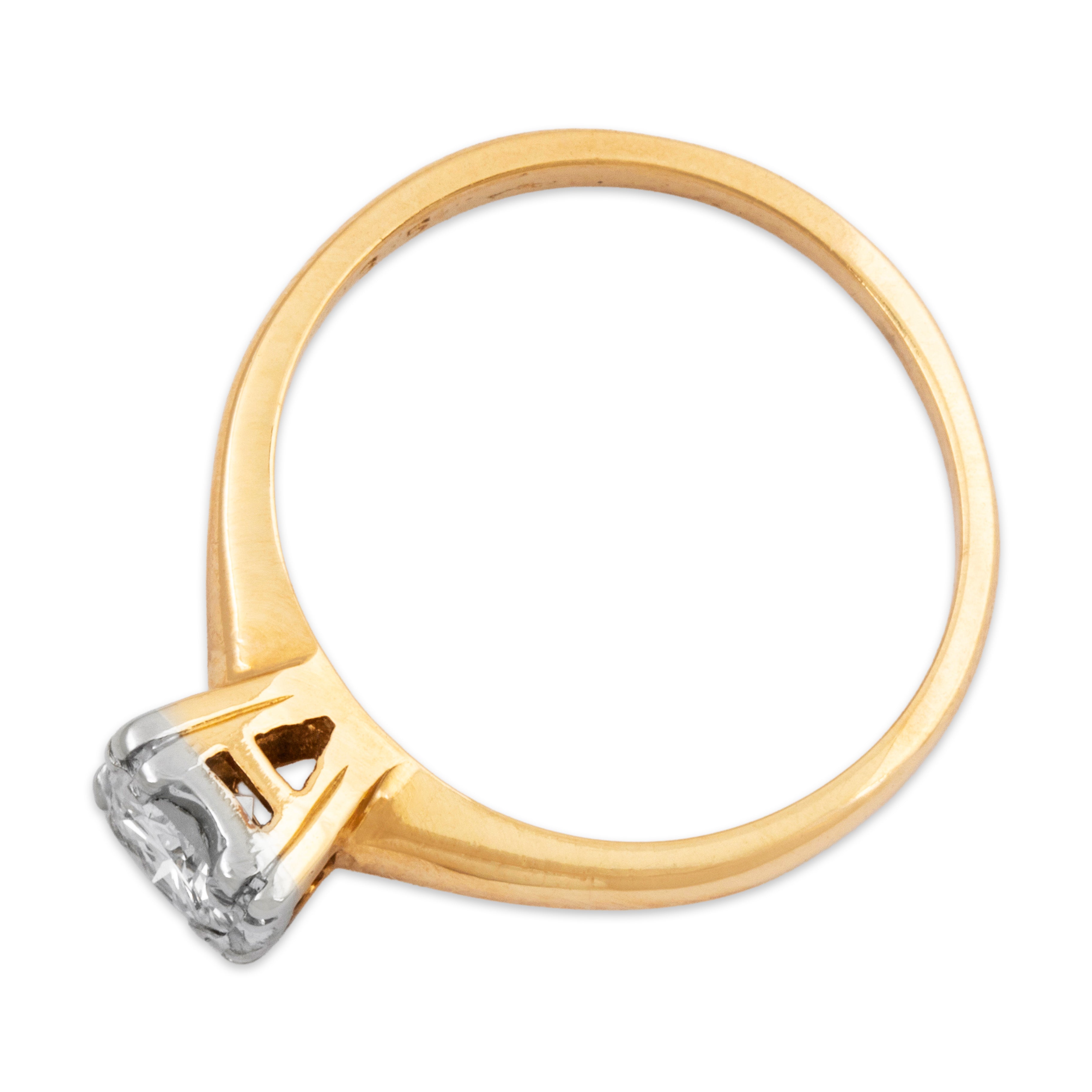 Vintage 14k Yellow & White Gold .35ct Diamond Solitaire Ring 6.25、mySite、hinf8tx79