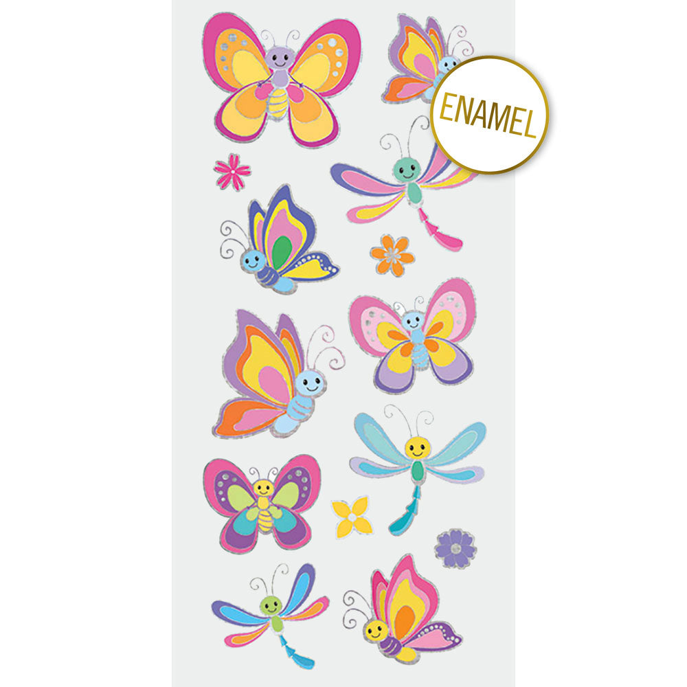  Butterflies & Dragonflies Faux Enamel Stickers、mySite、ghnorth