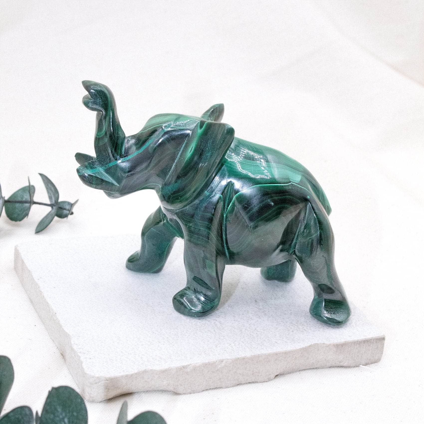 Genuine Malachite Elephants - Hand Carved - 1 of a Kind、mySite、hinf8tx79