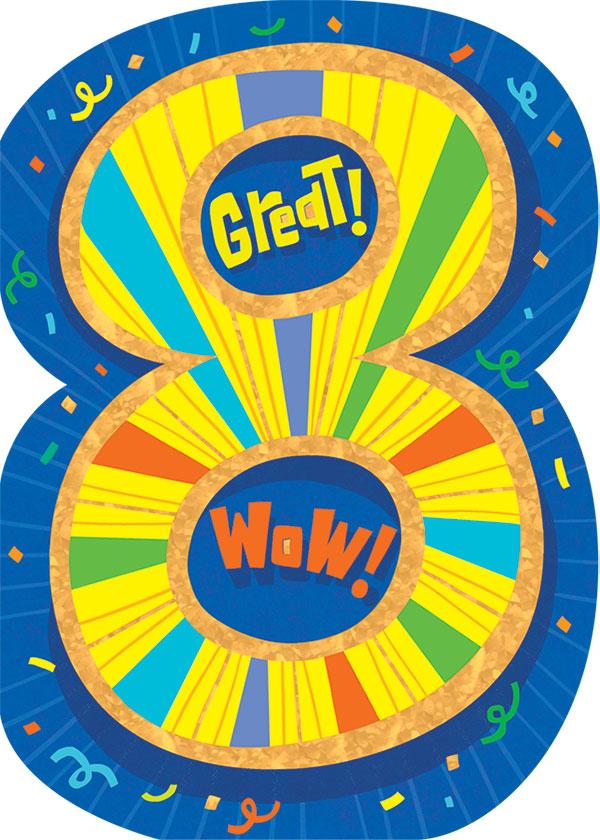  Birthday Note Card - 8th Birthday Foil、mySite、ghnorth