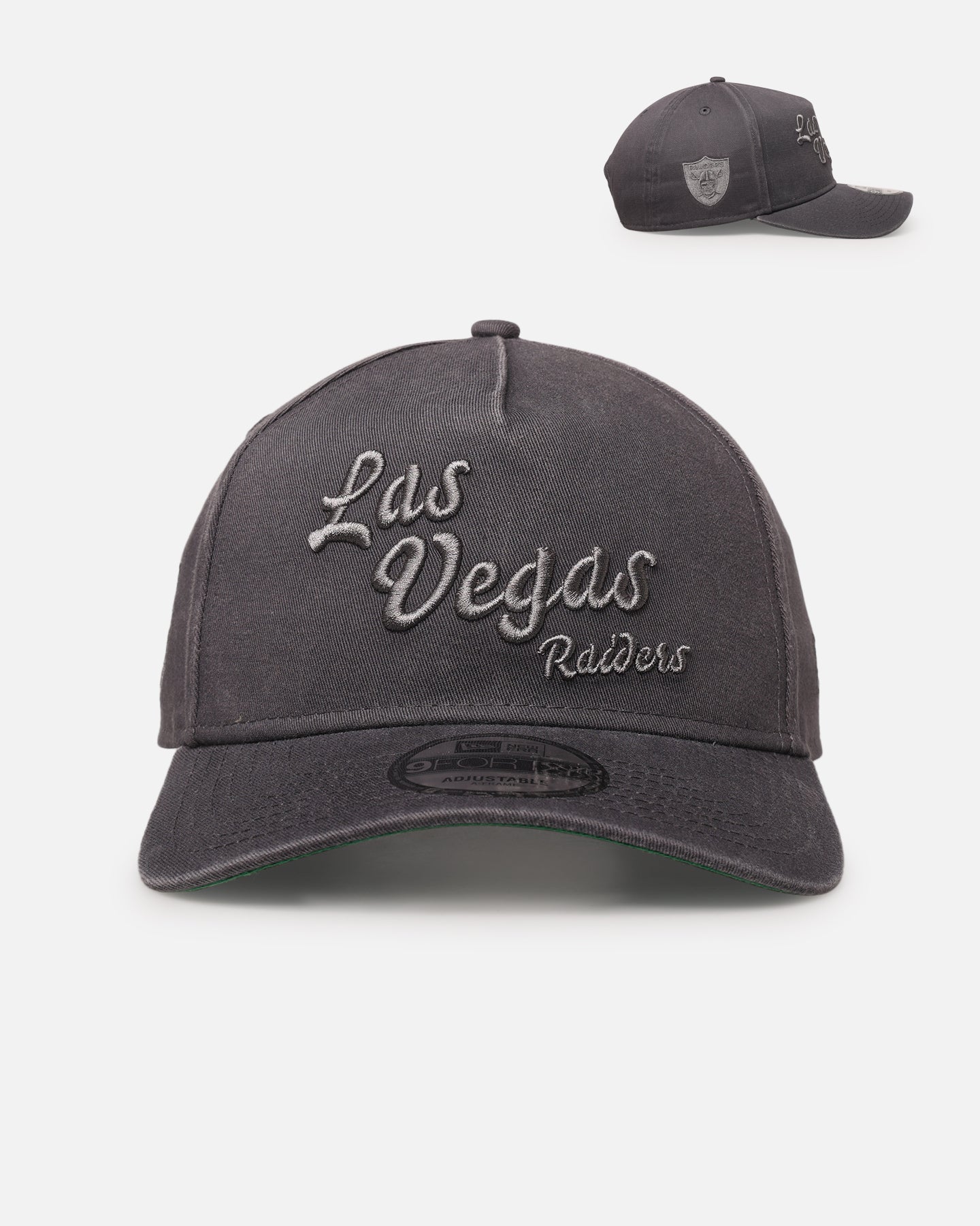 New Era Las Vegas Raiders 'Graphite Script' 9FORTY A-Frame Snapback Washed Graphite、mySite、zt4zffjzw