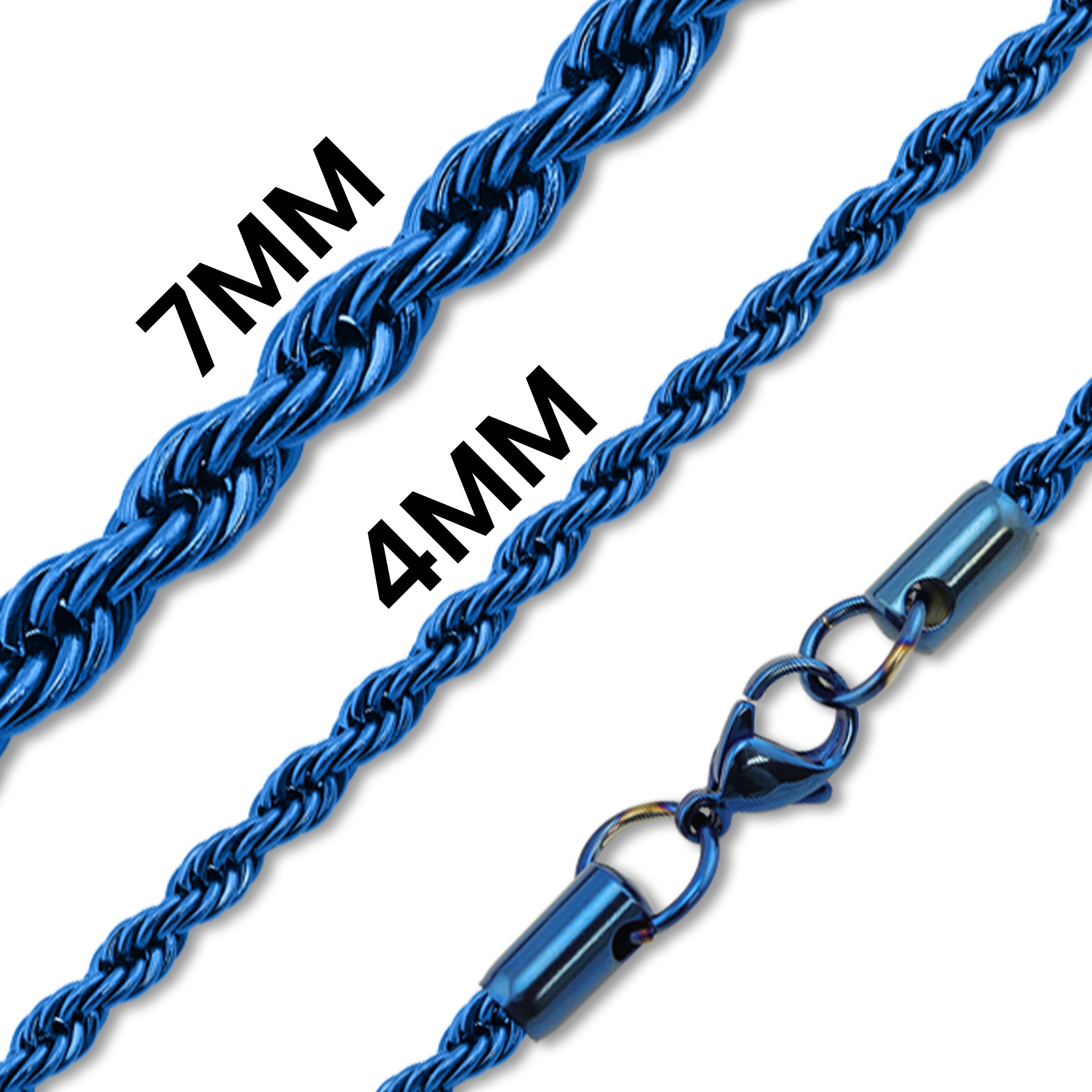 Stainless Steel Blue Rope Chain Necklace / CHN9703、mySite、dreamappss