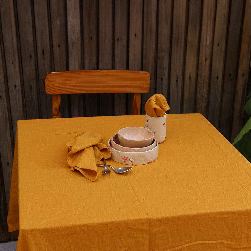 Pure Linen Table Cover | Golden Yellow、mySite、camillekostekn