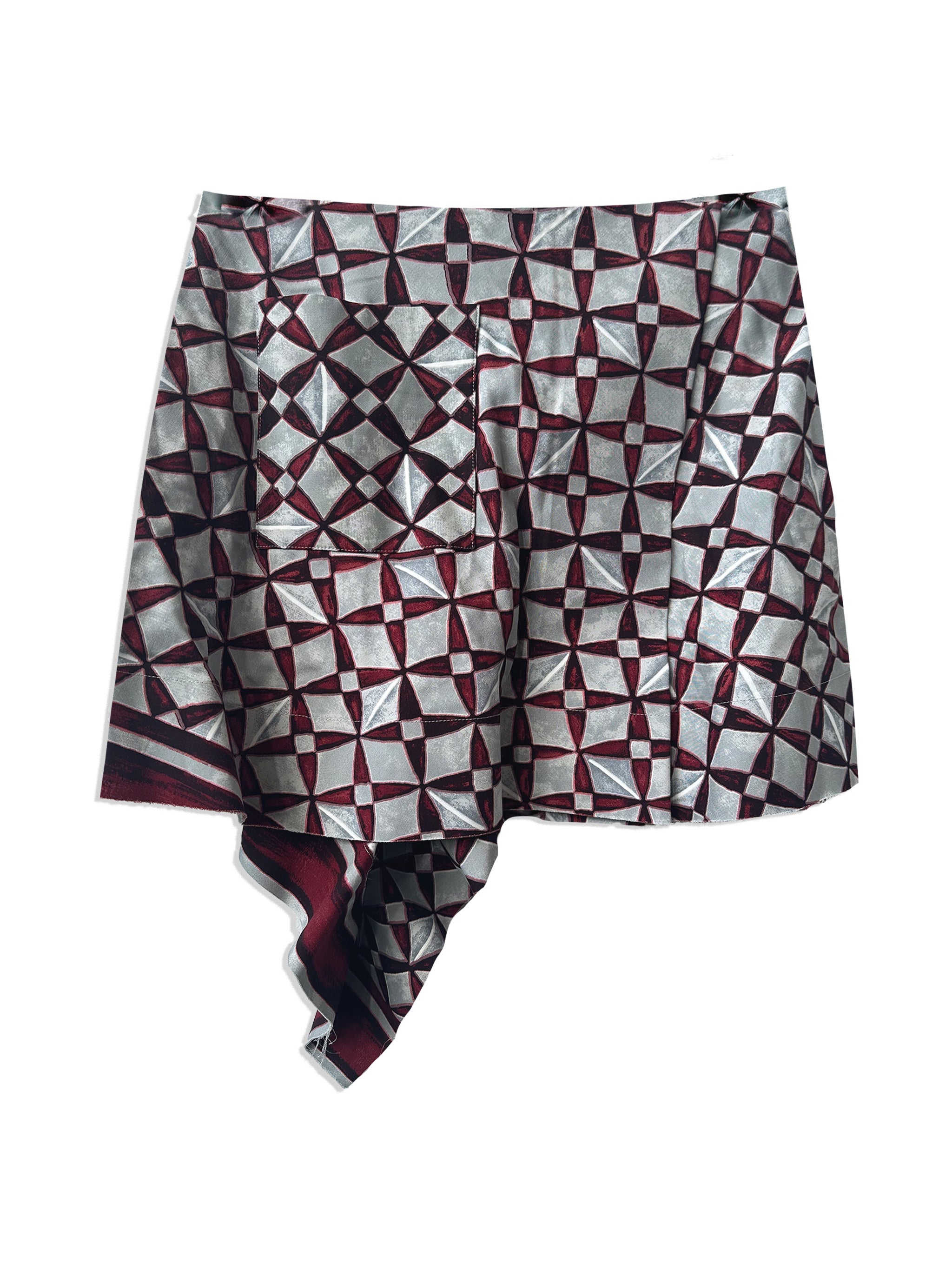Balenciaga Grey Asymmetrical Printed Skirt、mySite、garminoutage.com