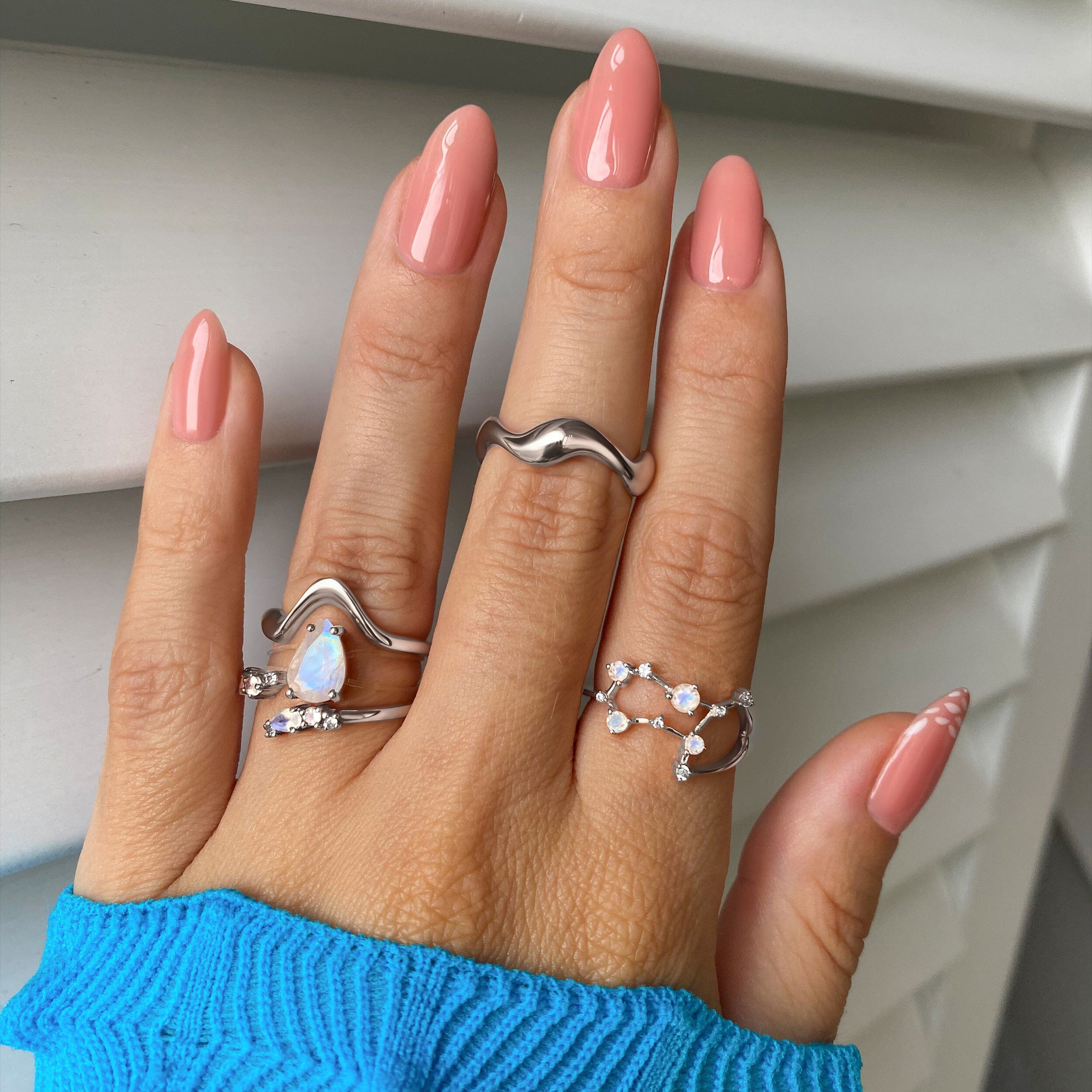 Adjustable Moonstone Ring Flourish - June Birthstone、mySite、hinf8tx79