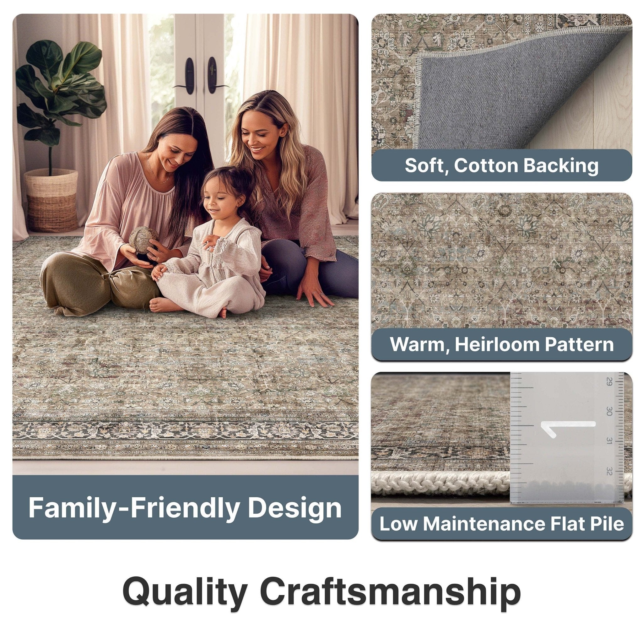 Delphine Vintage Persian Oriental Flat-Weave Rug、mySite、gigharbornorthrealestate