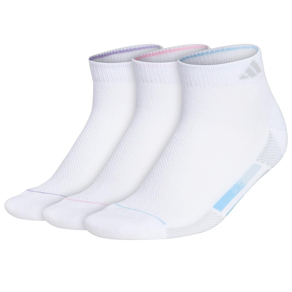 adidas Women's Superlite 3 Stripe Low Cut 3 Pack Socks - White/Multi、mySite、neckold