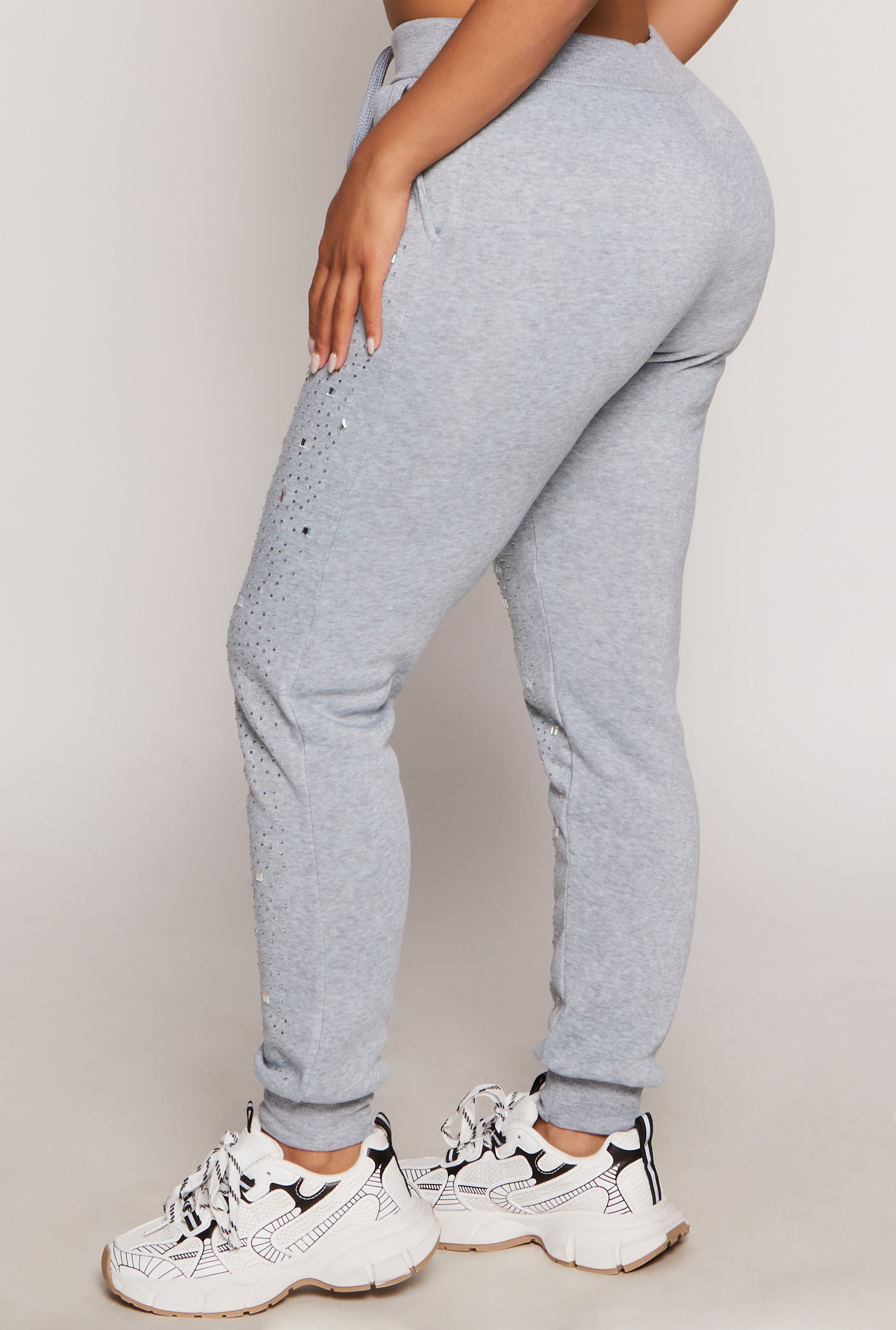 Rhinestone Drawstring Joggers、mySite、camillekostekn