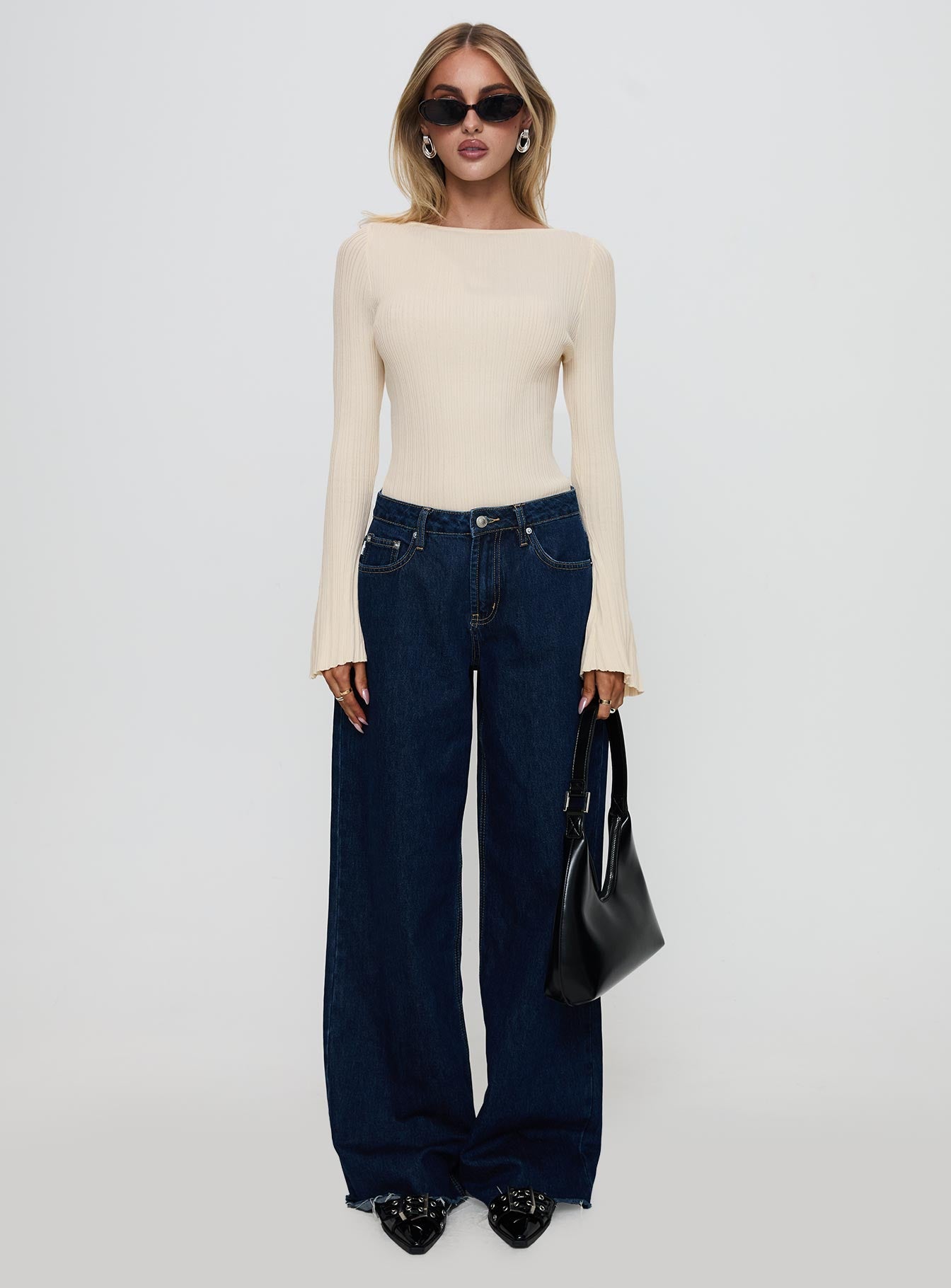 Mayok Long Sleeve Bodysuit Beige、mySite、solidvoid