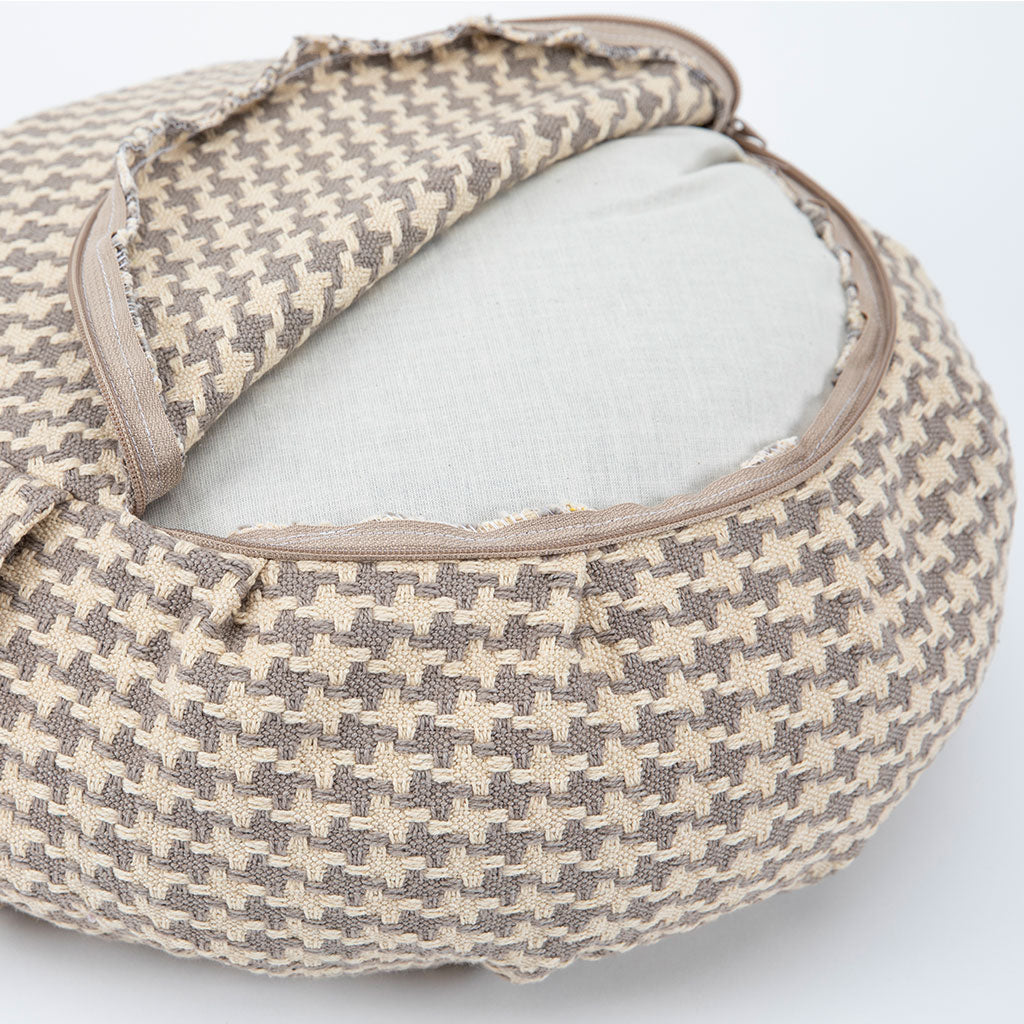 Houndstooth Beige Buckwheat Hull Zafu - COVER ONLY、mySite、topwebapps
