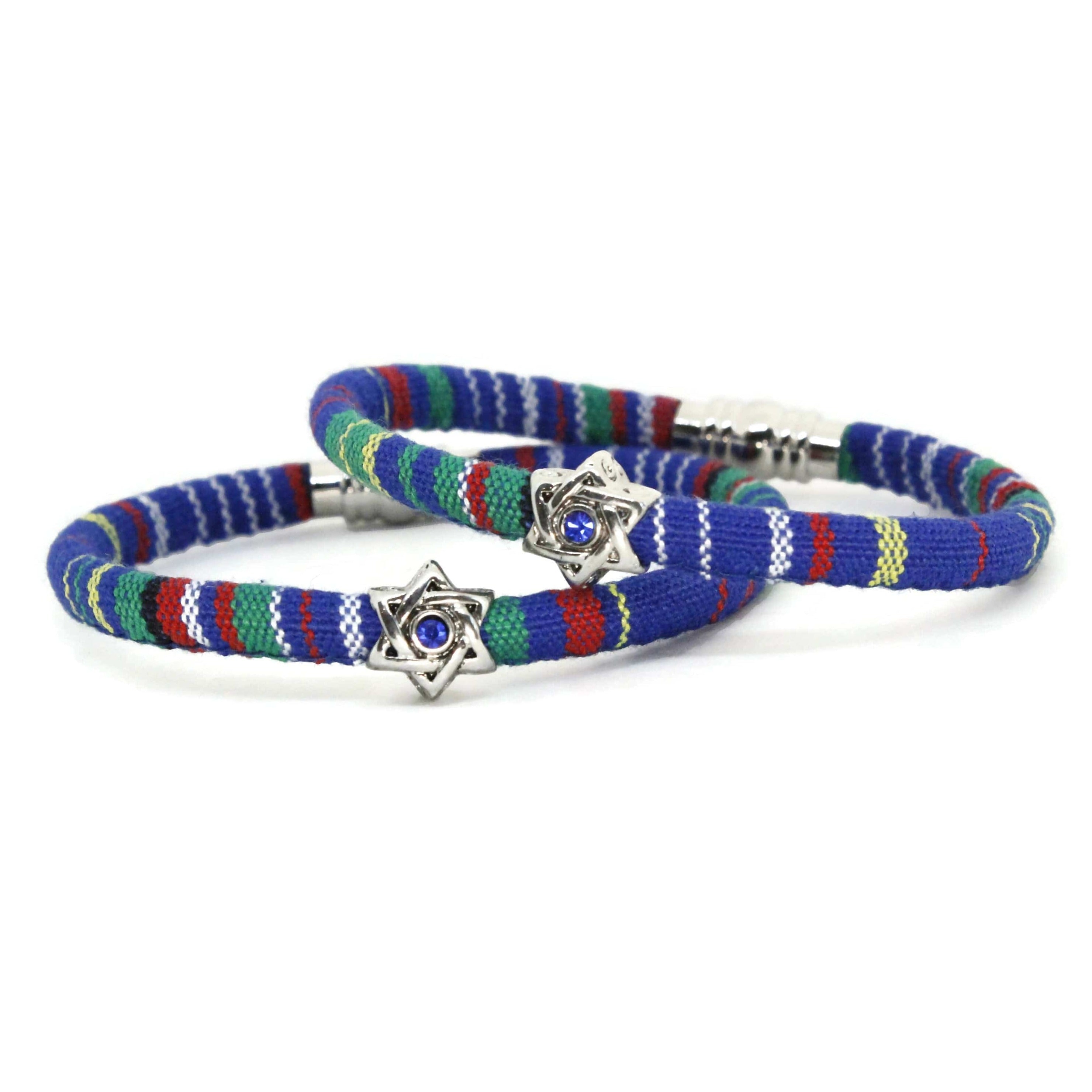 8 Swarovski Star of David Woven Cotton Bracelet - Marine、mySite、topwebapps