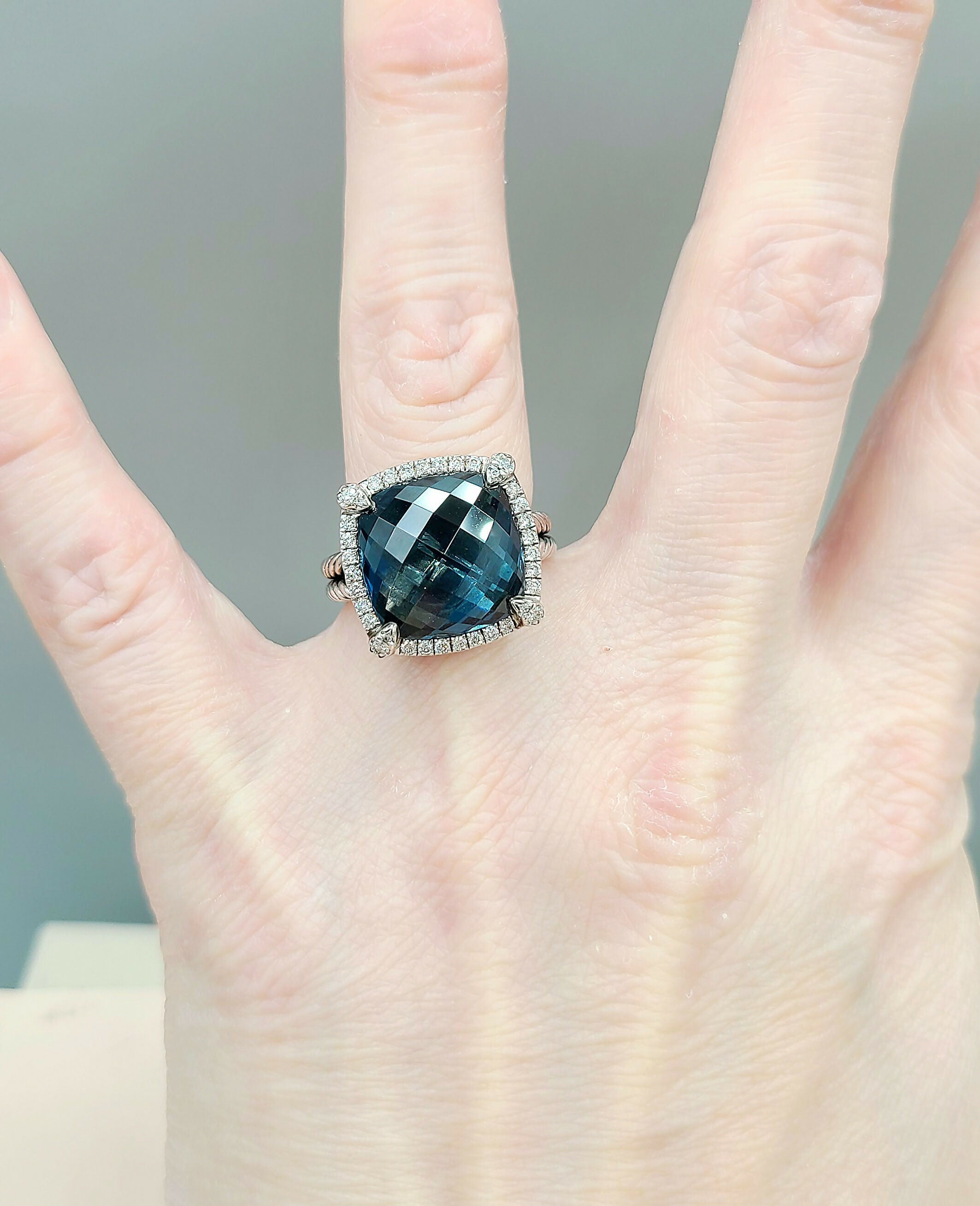 David Yurman Chatelaine Ring Hampton Blue Topaz & Diamond、mySite、hinf8tx79