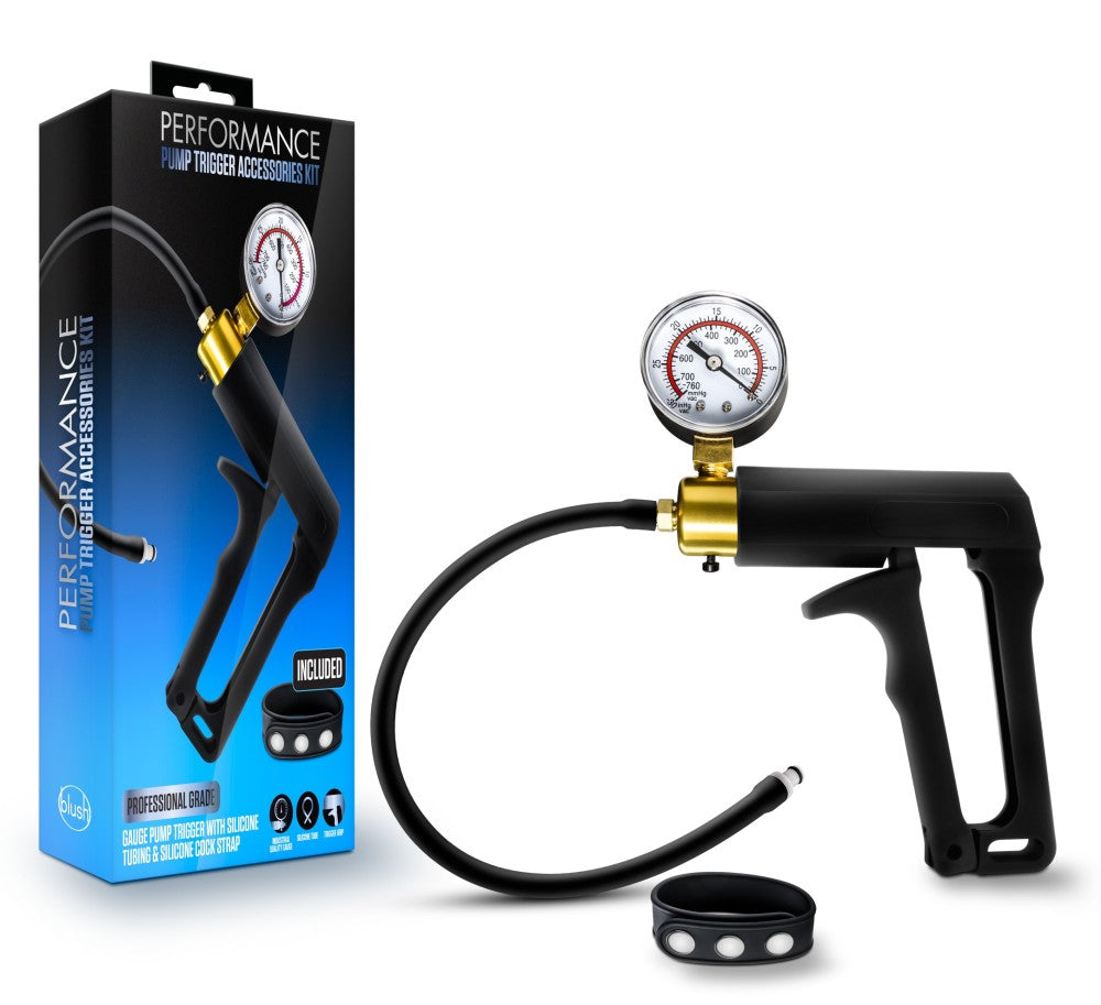 Performance By Blush® | Gauge Pump Trigger With Silicone Tubing and Silicone Cock Strap - Black、mySite、bottomscart