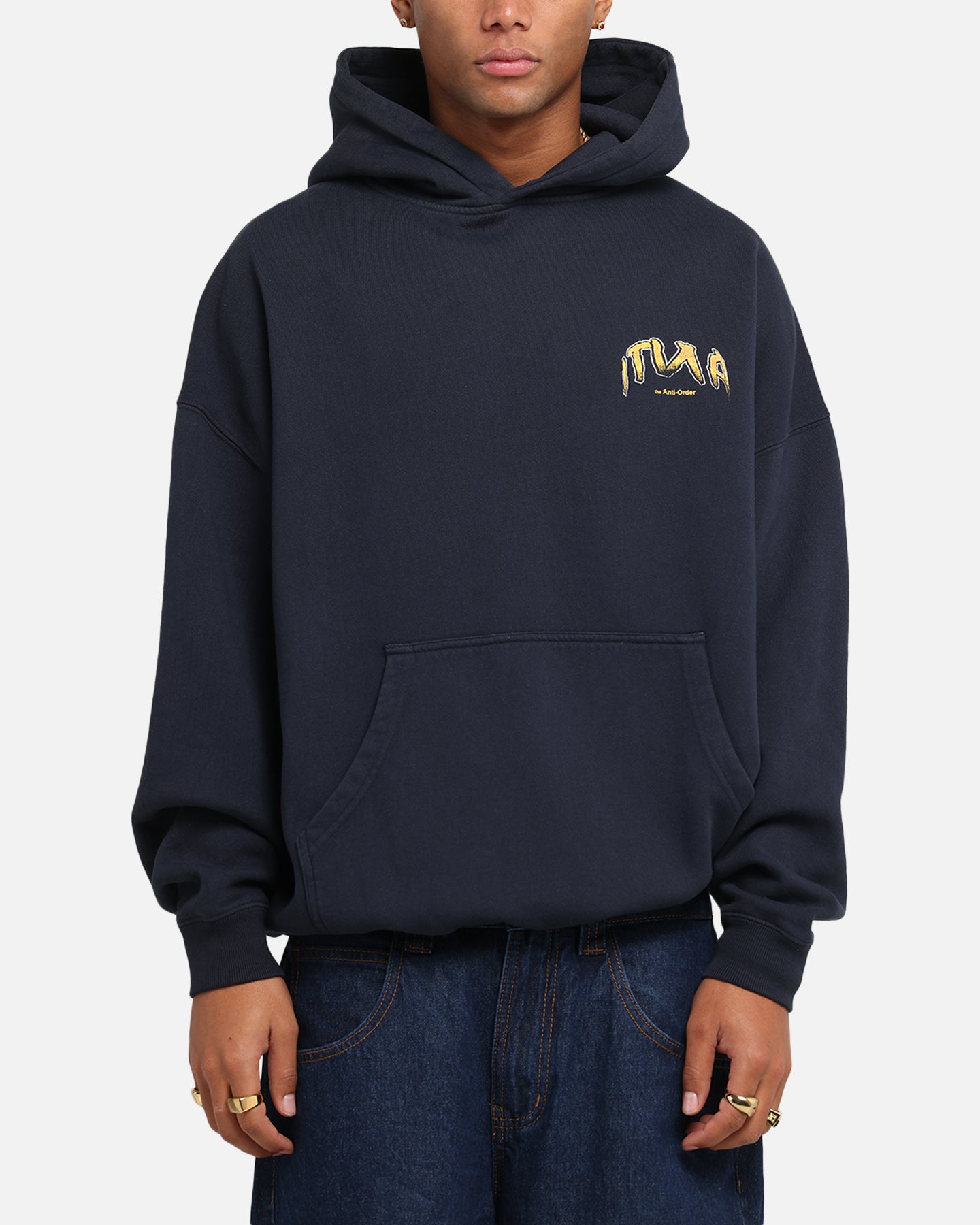 The Anti Order Anti Collegate Boxy Hoodie Navy、mySite、zt4zffjzw