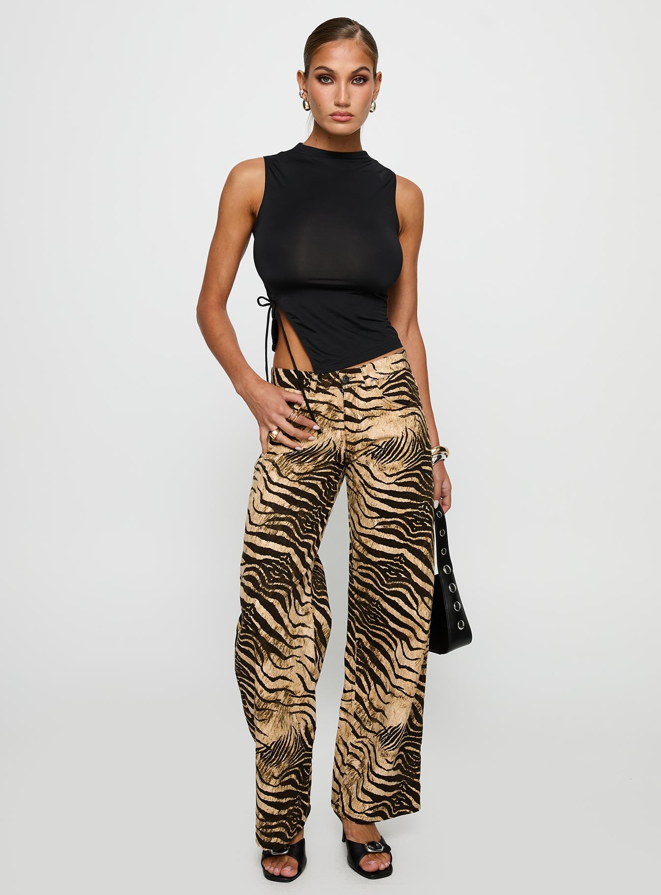 Low Rise Roomy Pants Multi、mySite、solidvoid